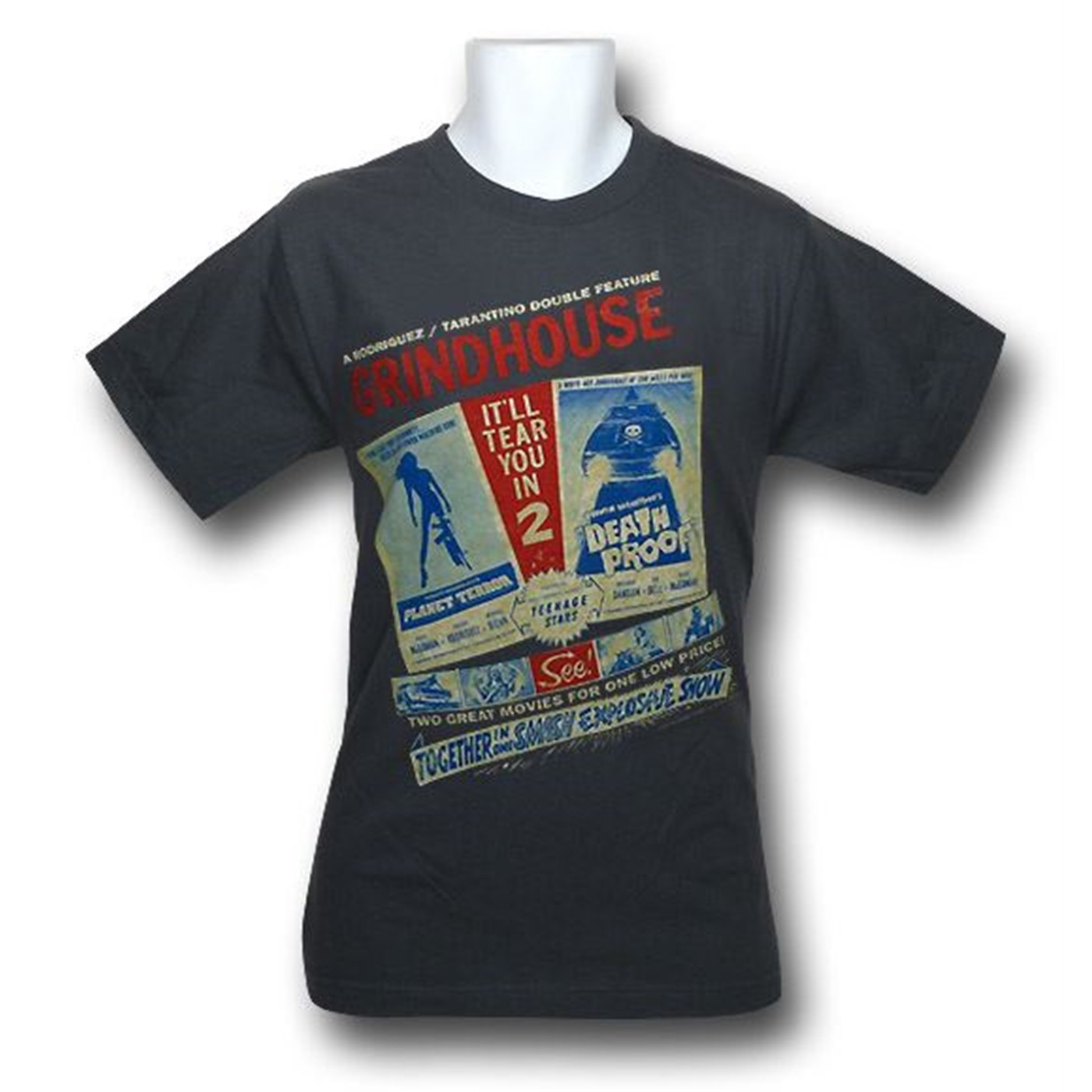 Grindhouse Double Feature T-Shirt, Grey
