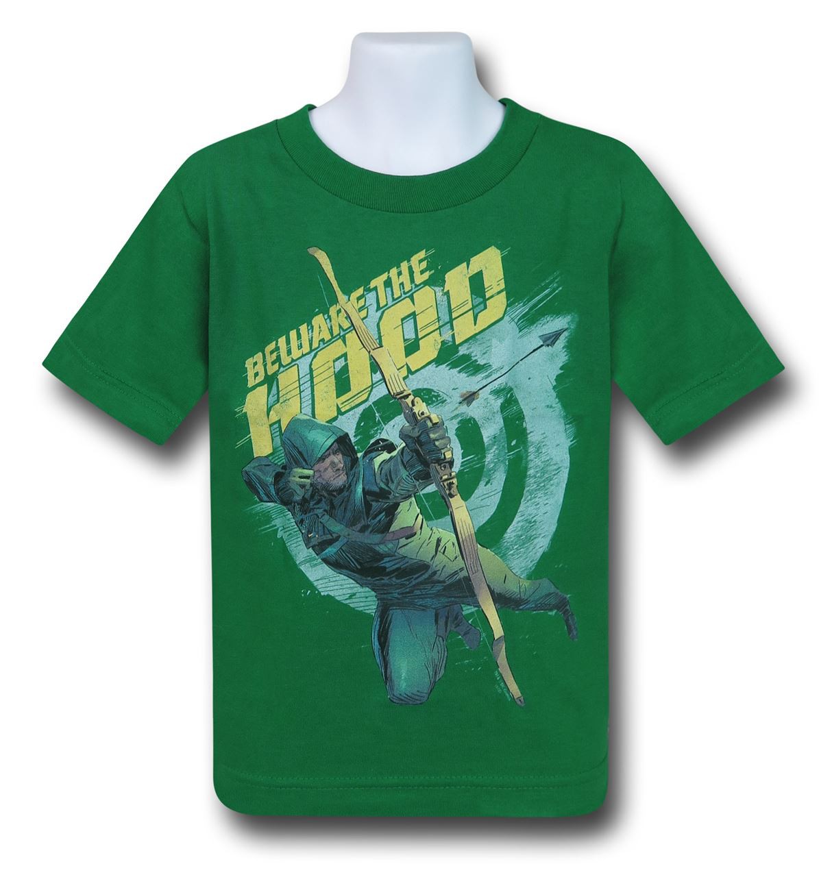 Green Arrow Beware Kids T-Shirt, Green