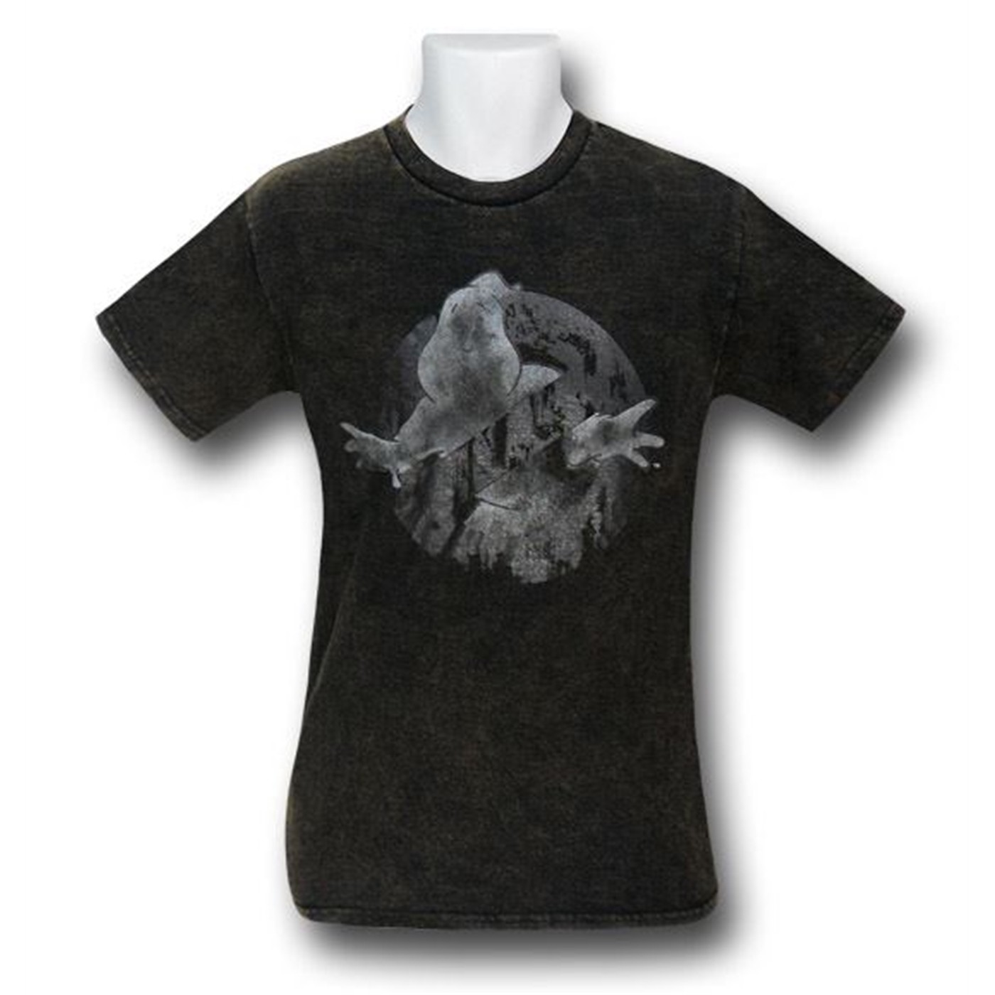 Ghostbusters Acid-Washed Logo 30 Single T-Shirt, Black