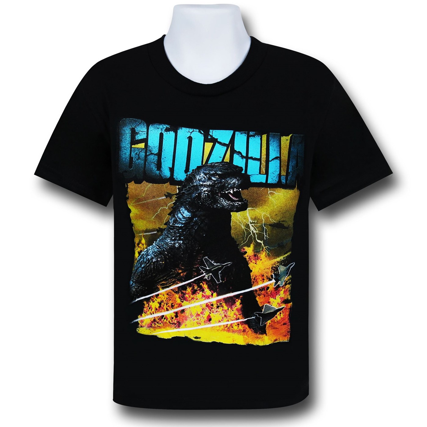 Godzilla Nuclear Breath Kids T-Shirt, Black