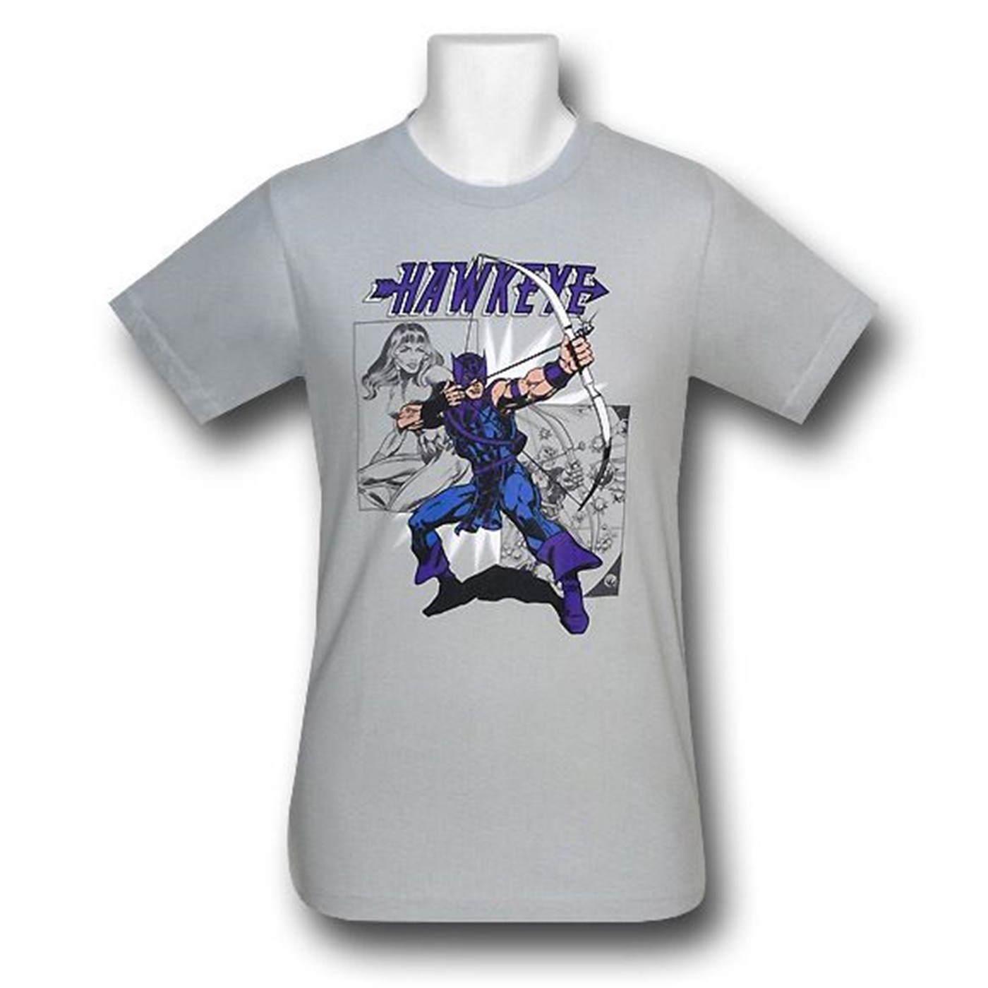 Hawkeye Retro Silver 30 Single T-Shirt, Grey