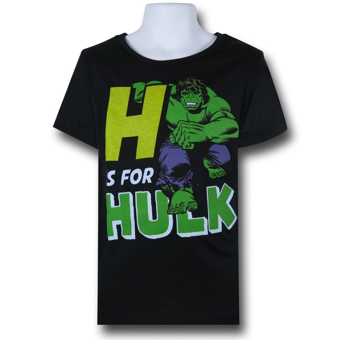 Hulk H is for Hulk Kids T-Shirt, Black