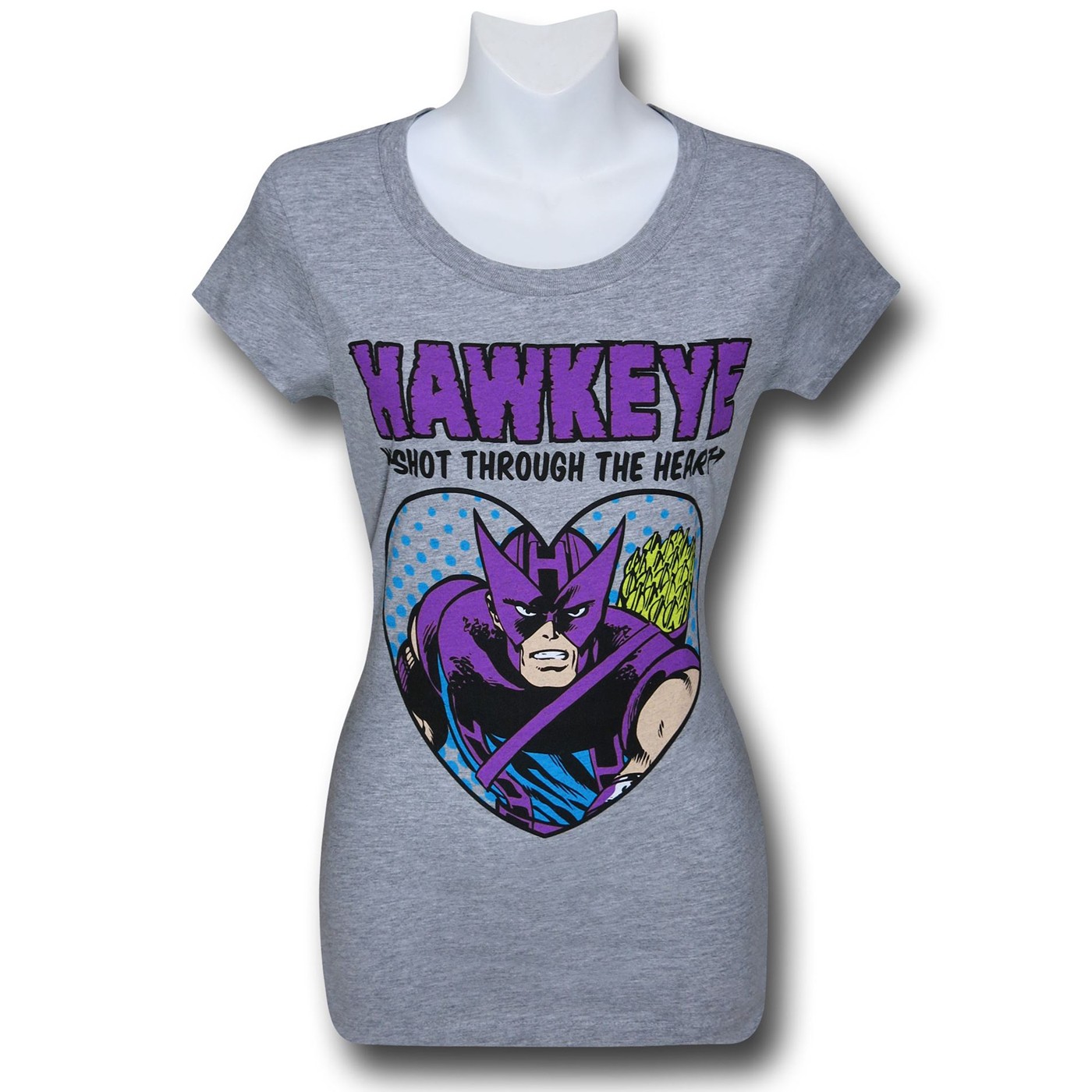 Hawkeye Shot Through The Heart Women's T-Shirt, Grey