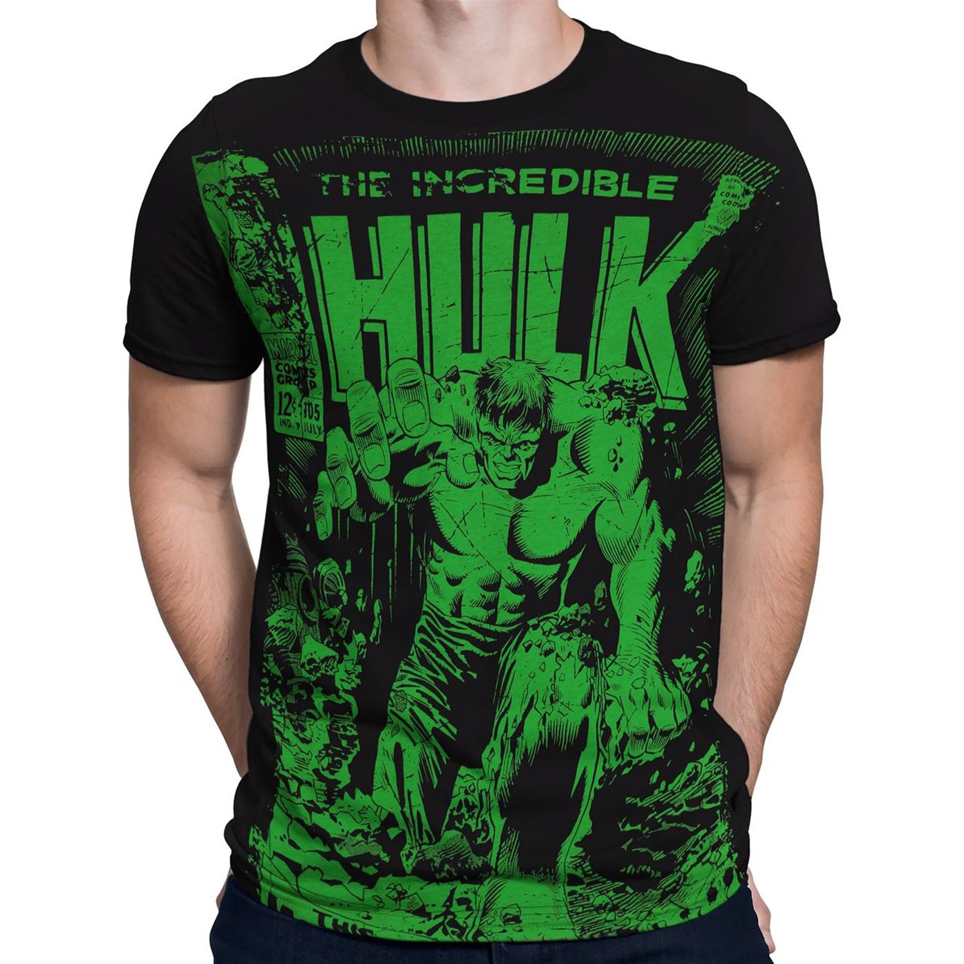 Hulk #105 Cover Black 30 Single T-Shirt, Black