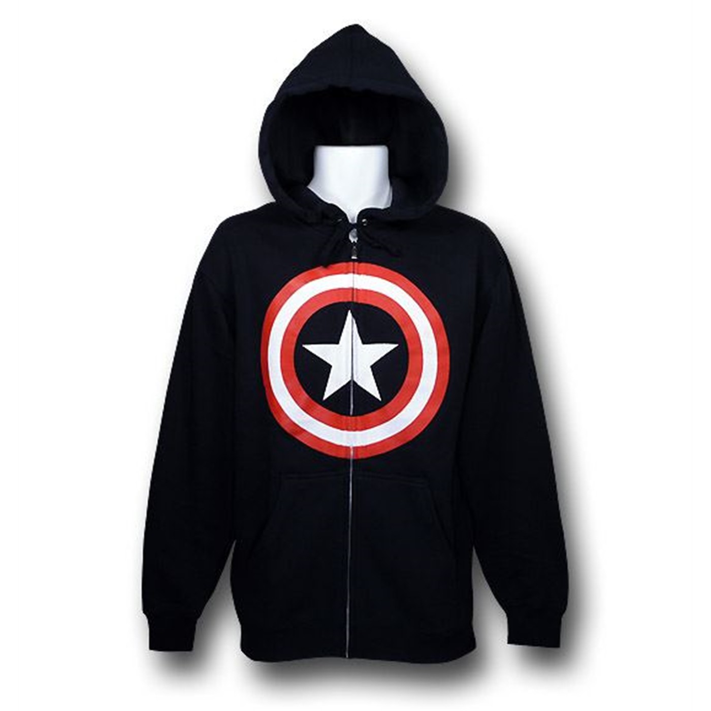 Captain America Symbol Zip Up Hoodie, Blue