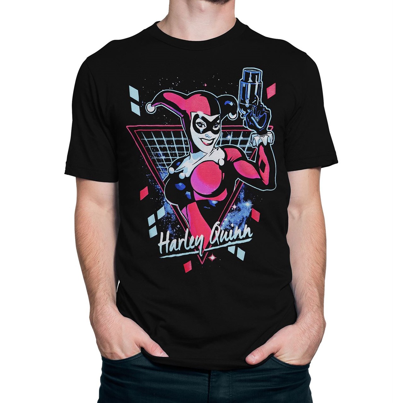 Harley Quinn 80's Pop Men's T-Shirt, Black