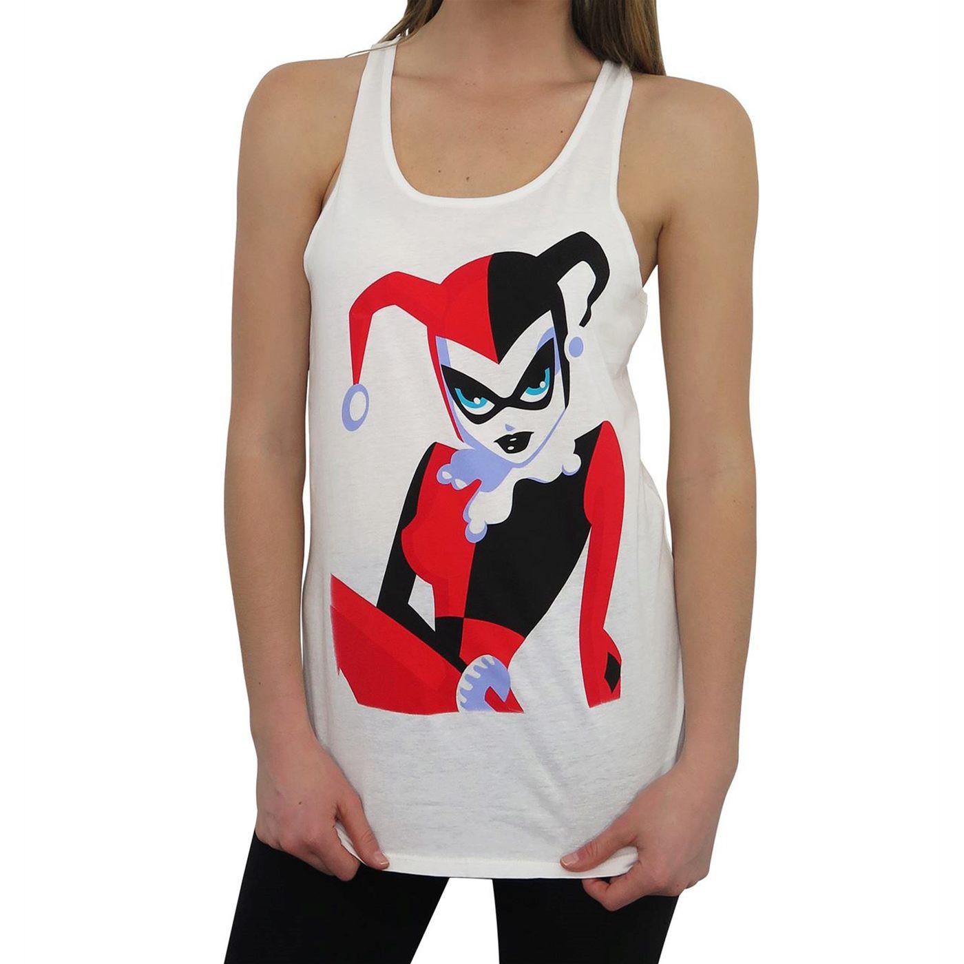 Harley Quinn All-Over Women's Keyhole Tank Top, White