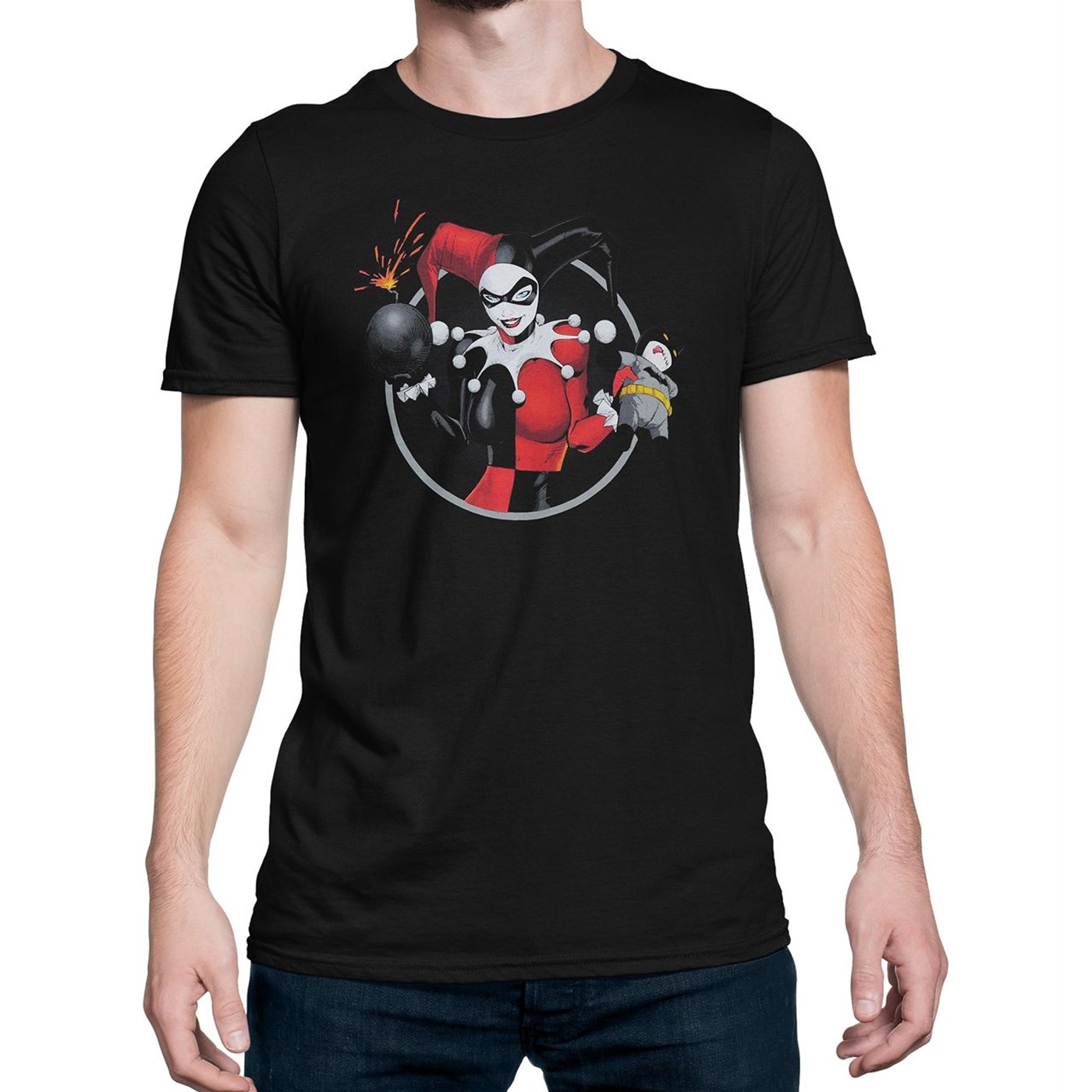 Harley Quinn the Bats Goes Boom Men's T-Shirt, Black