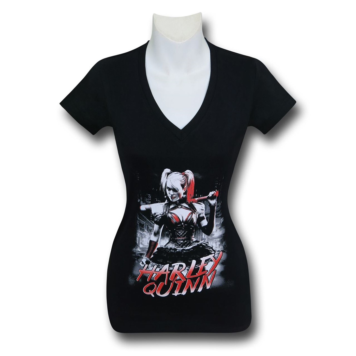 Harley Quinn Women's Batter Up T-Shirt, Black