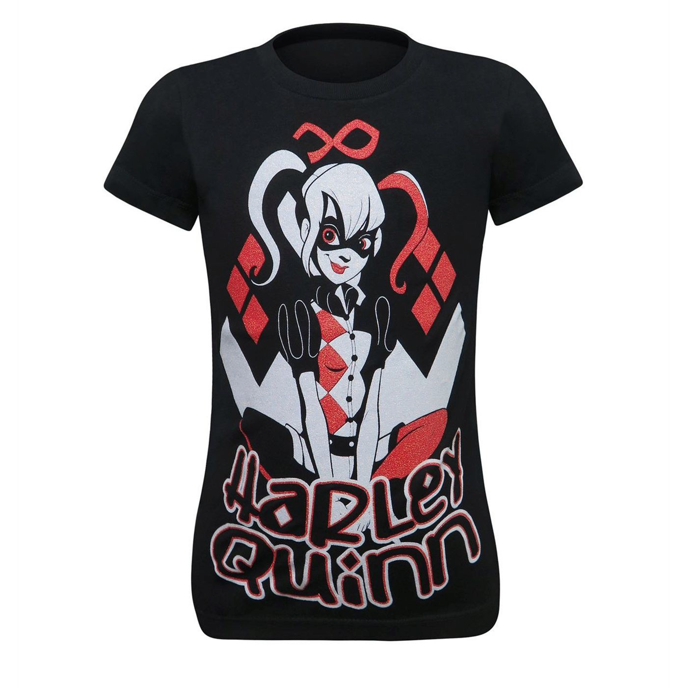 Harley Quinn I'm Bad Girls Youth T-Shirt, Black