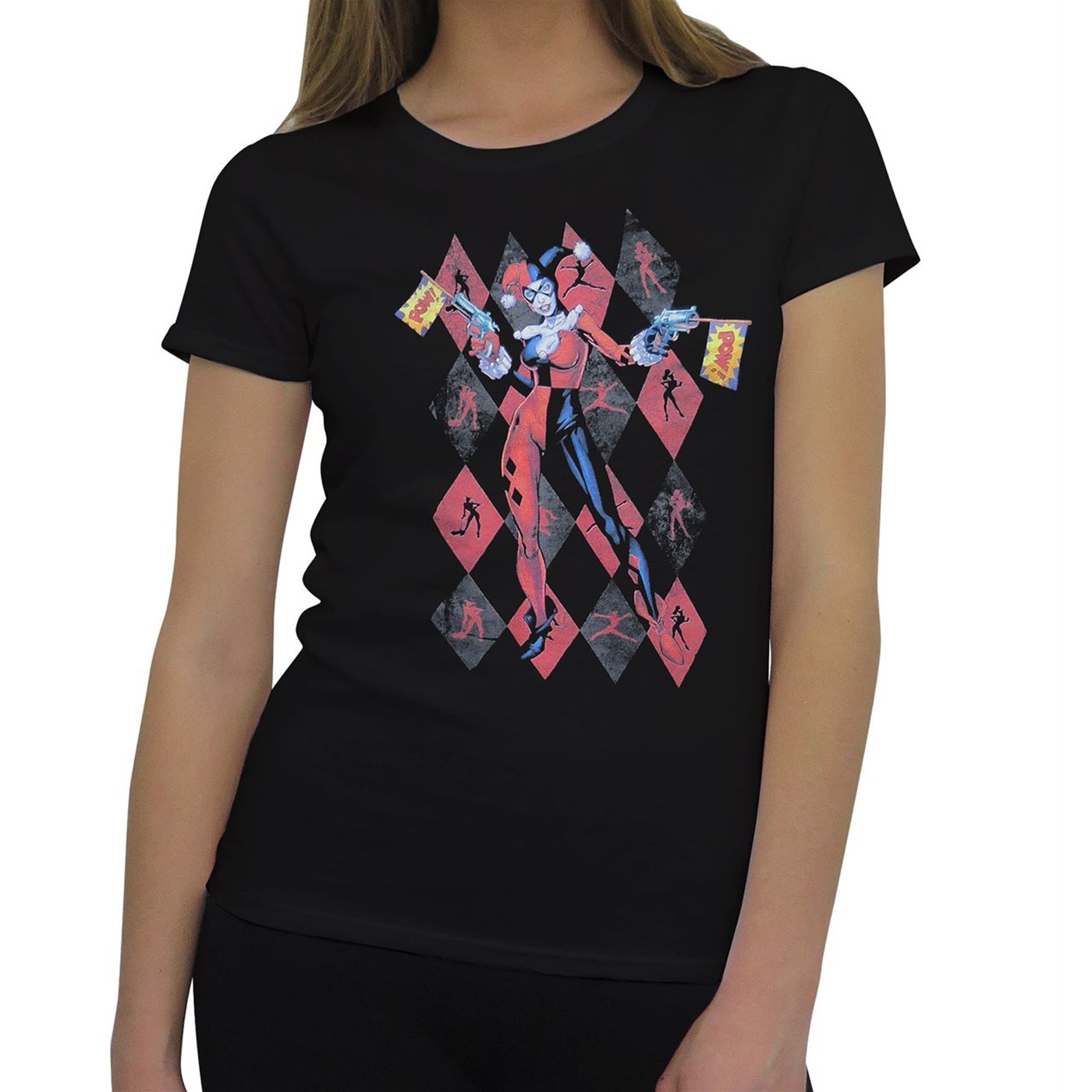 Harley Quinn Pow Pow Women's T-Shirt, Black