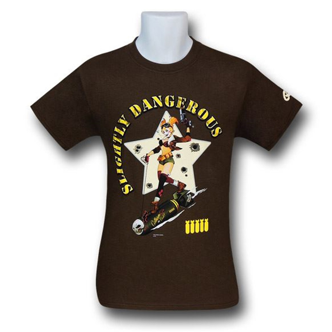 Harley Quinn Slightly Dangerous T-Shirt, Brown