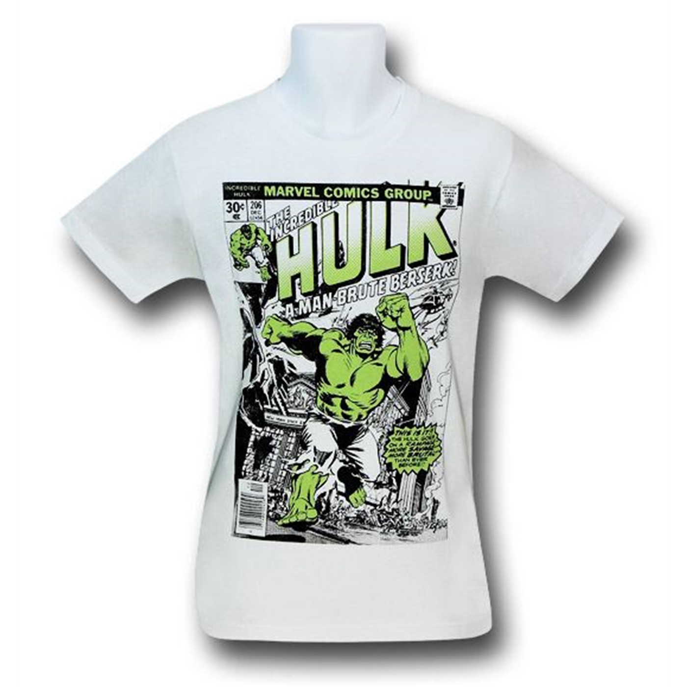 Hulk Berserk Brute #206 Cover 30 Single T-Shirt, White