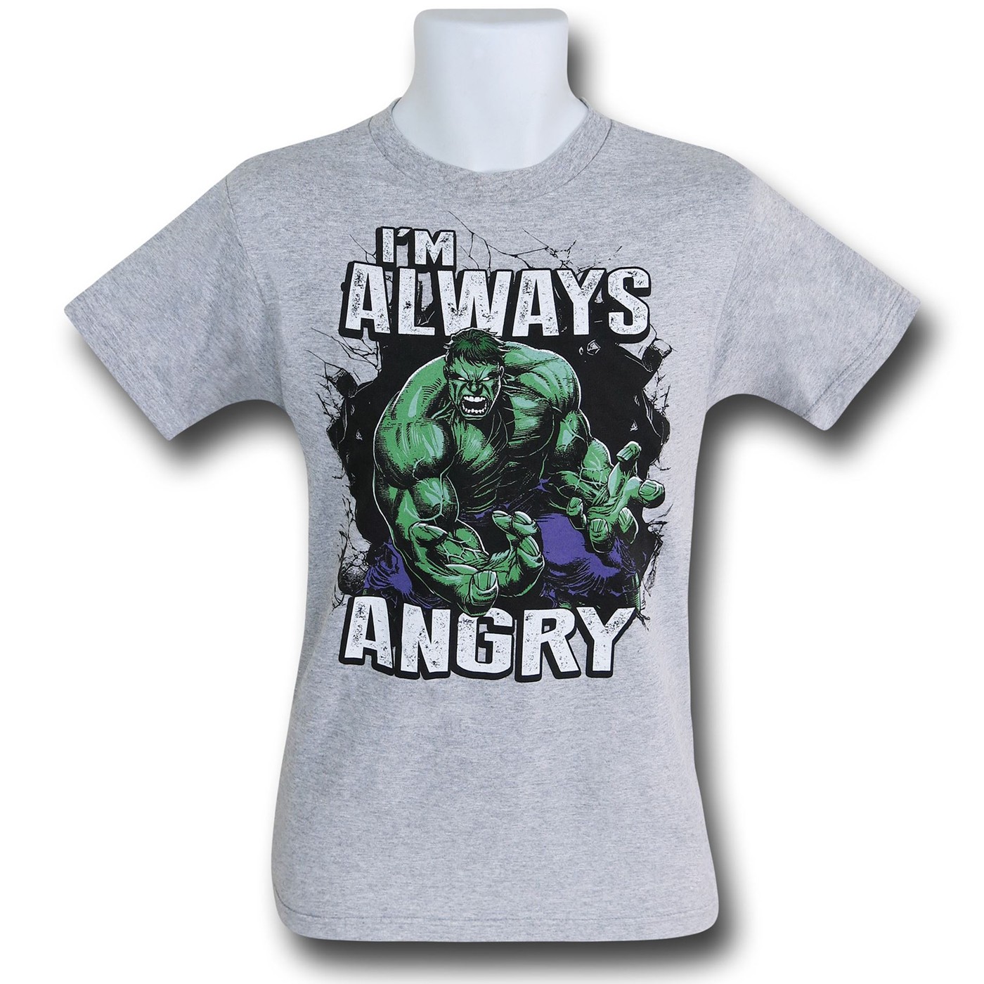 Hulk Always Angry T-Shirt, Grey
