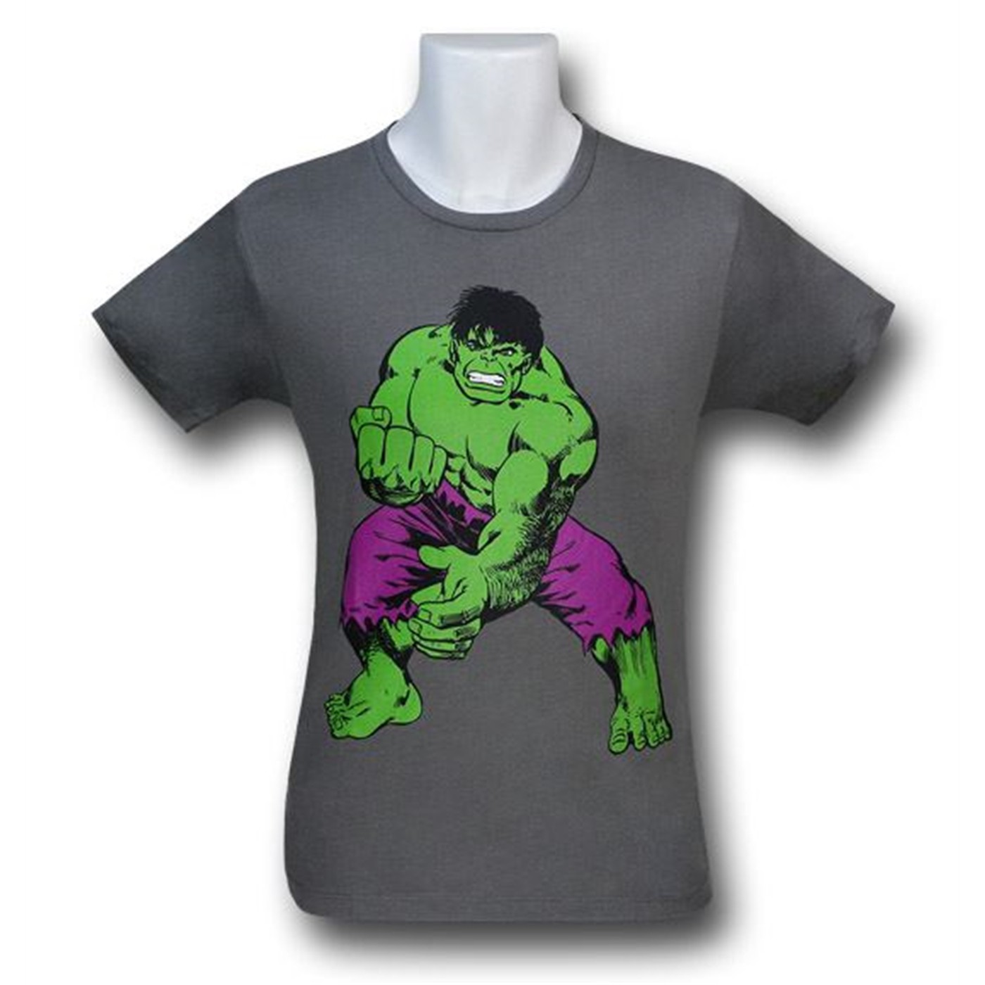 Hulk Big Print Charcoal 30 Single T-Shirt, Grey