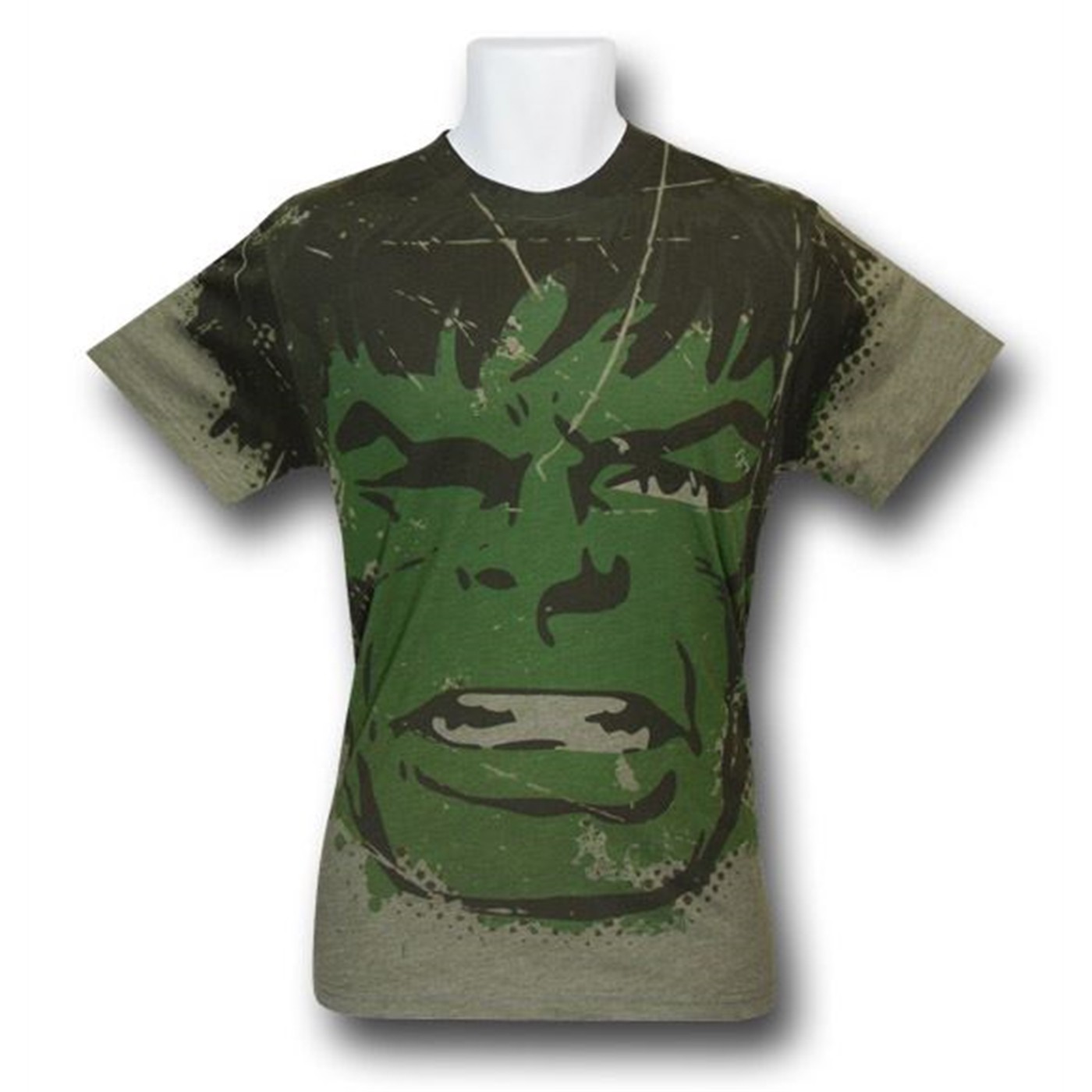 Hulk Big Face Print Sublimated T-Shirt, Green