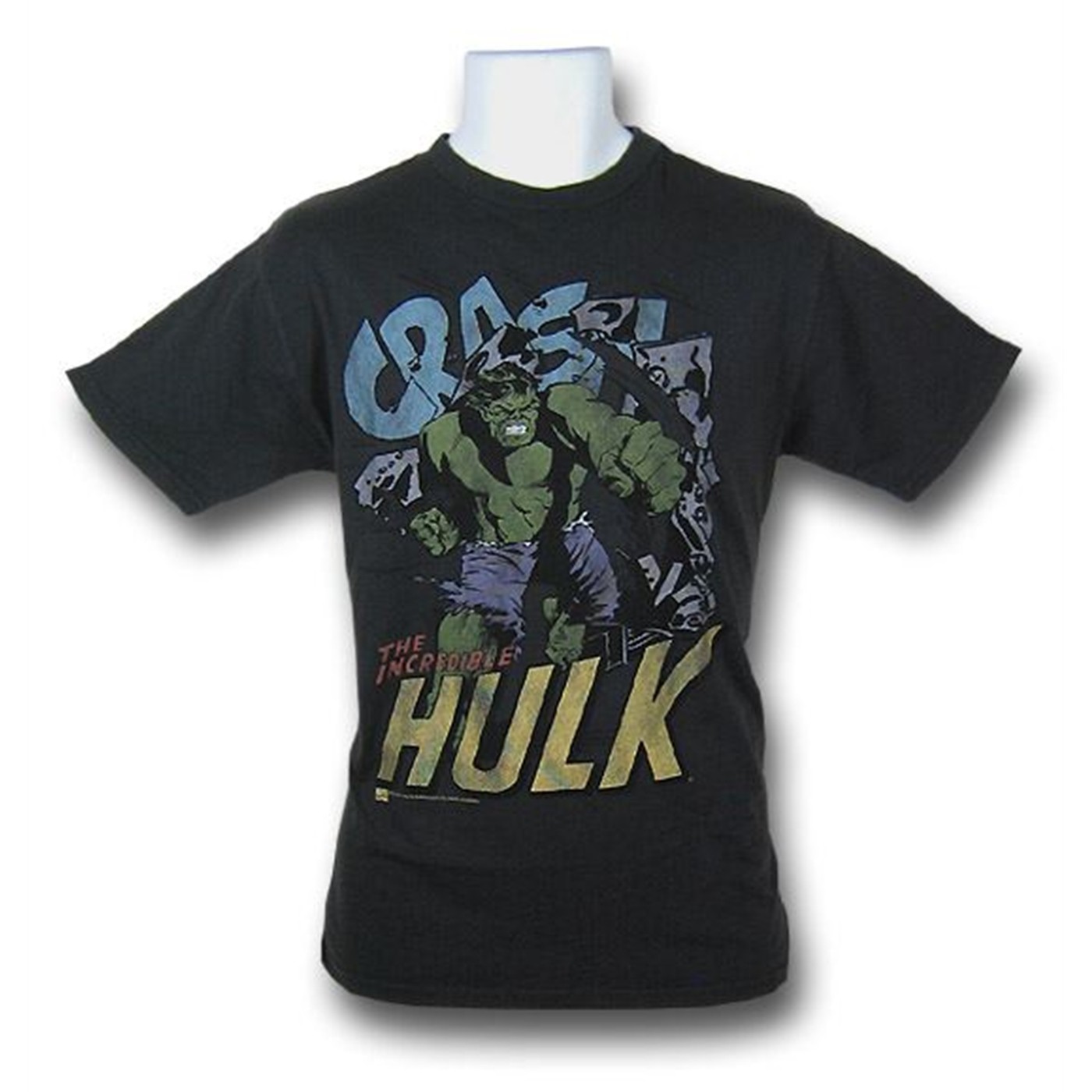 Hulk Crash Junk Food Black Wash T-Shirt, Black
