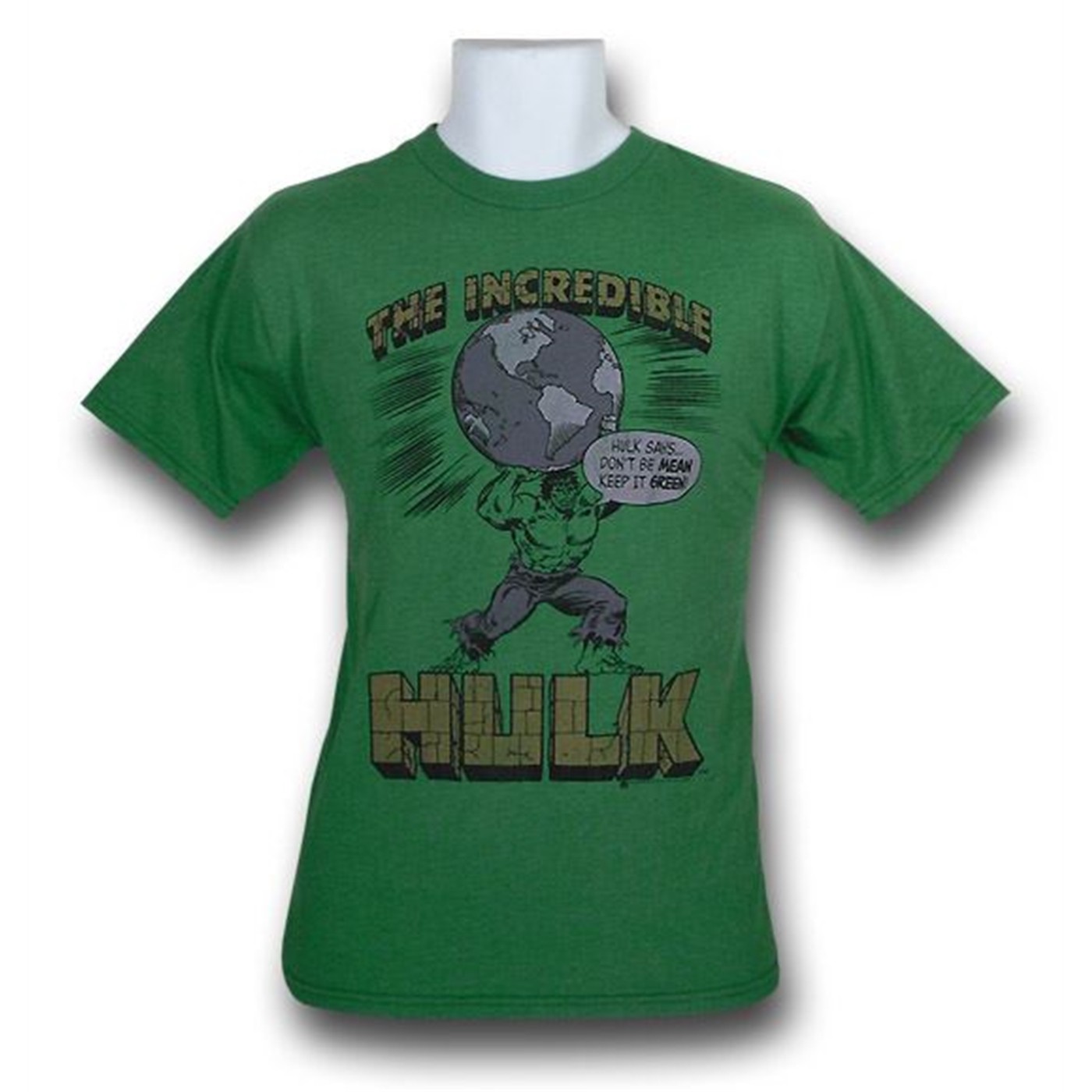Hulk Keep it Green Heather Junk Food T-Shirt, Green