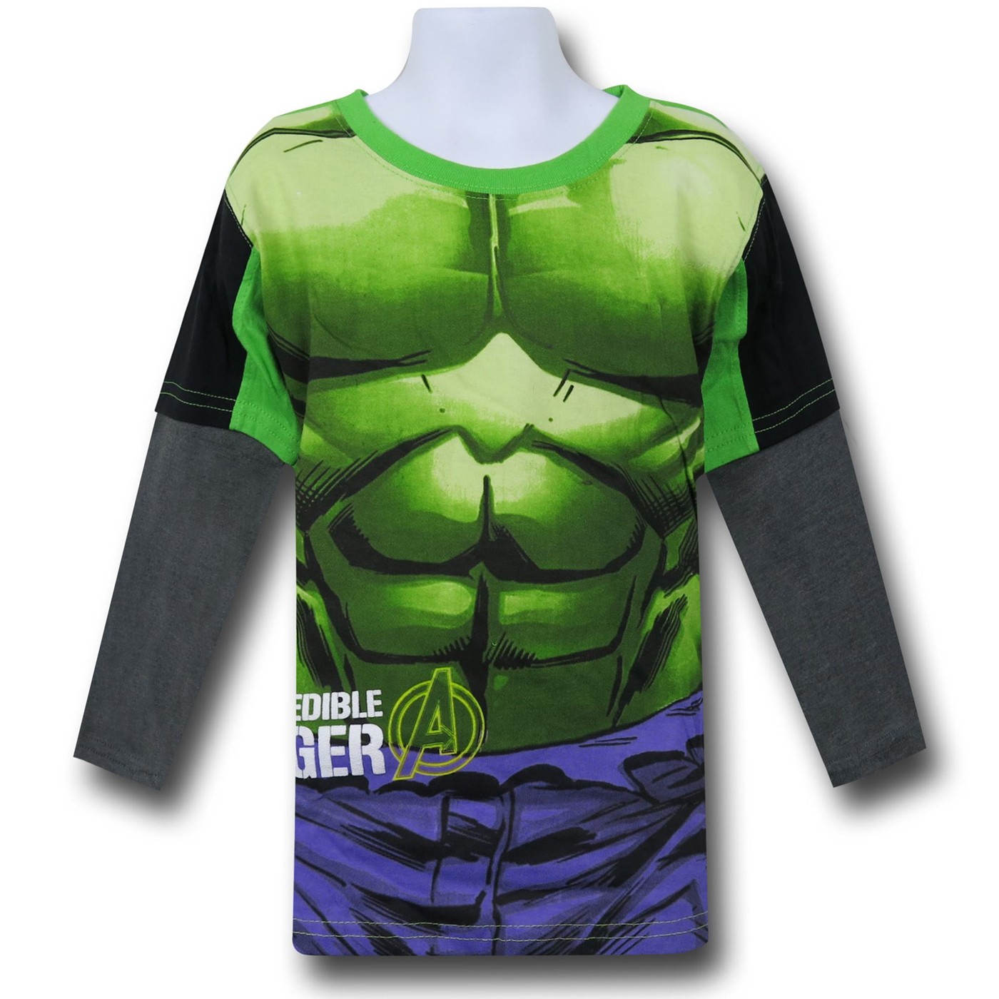 Hulk Kids Long Sleeve Costume T-Shirt, Green