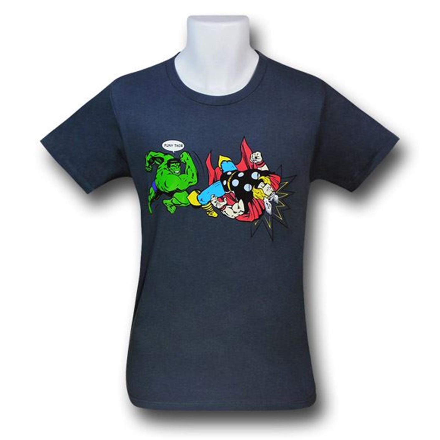 Hulk Punches Puny Thor Grey 30 Single T-Shirt, Grey