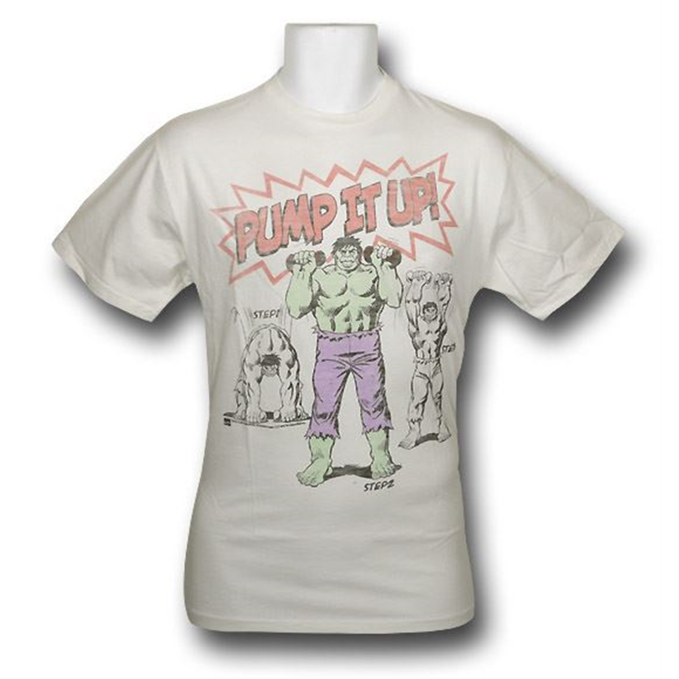 Hulk Pump It Up Junk Food T-Shirt, White