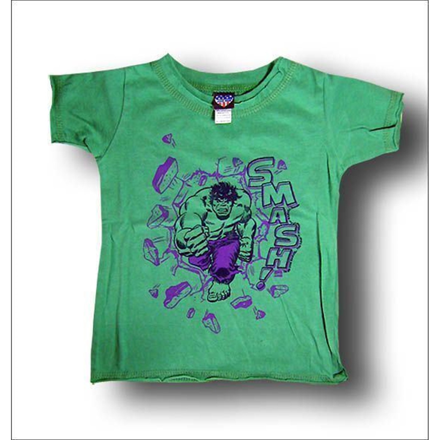 Hulk Smash Shamrock Green Juvenile T-shirt by Junk Food, Green
