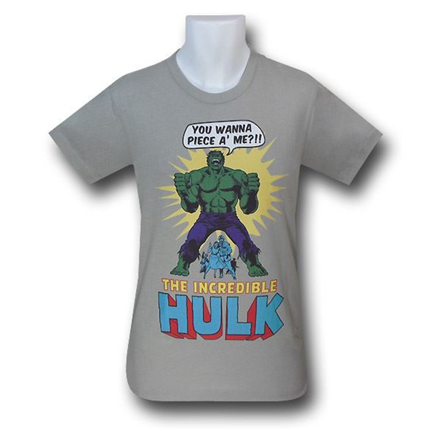 Hulk Piece of Me Silver 30 Single T-Shirt, Grey