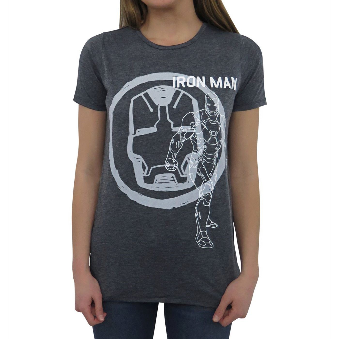 Iron Man Flag Women's T-Shirt, Grey