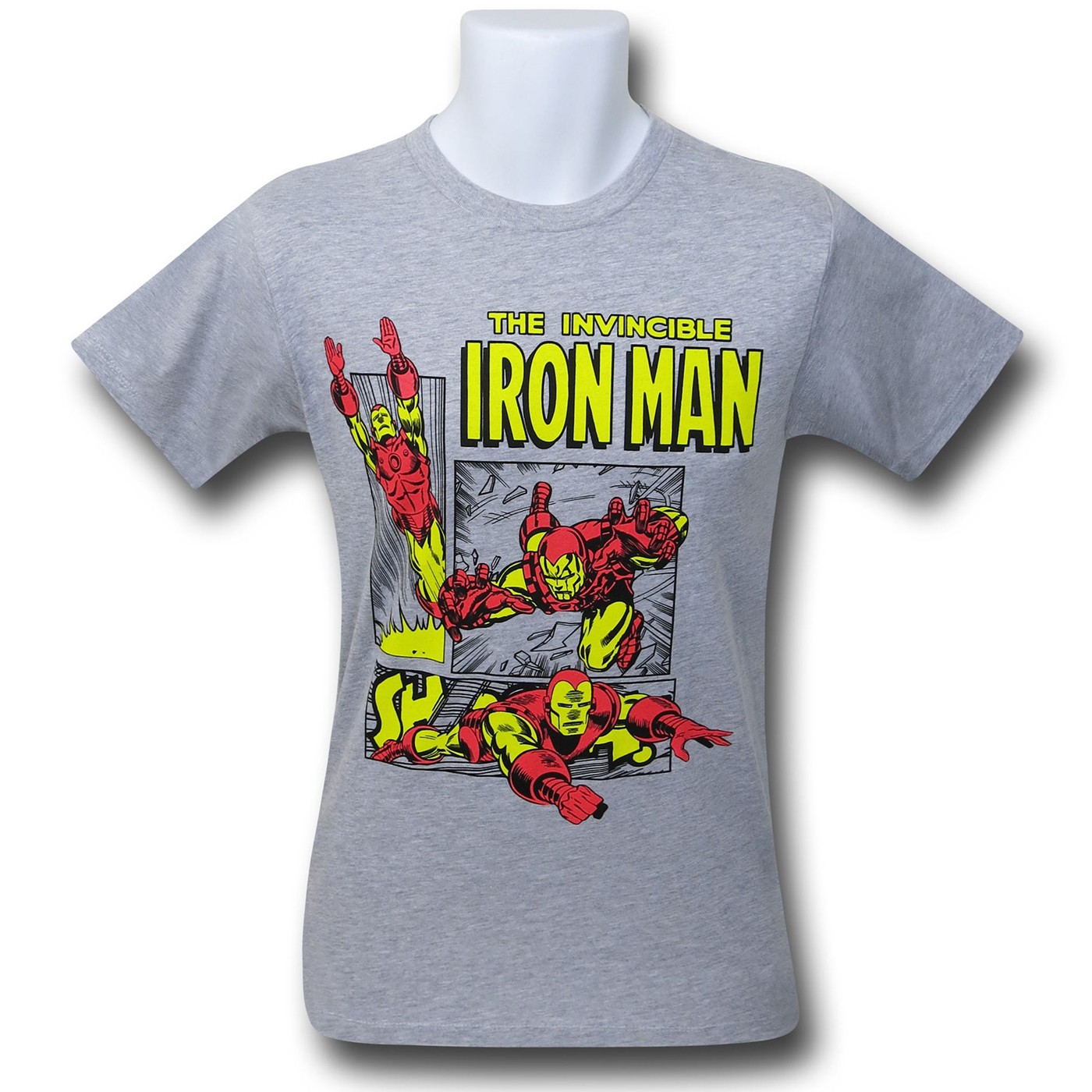Iron Man Heather Grey Boxes 30 Single T-Shirt, Grey