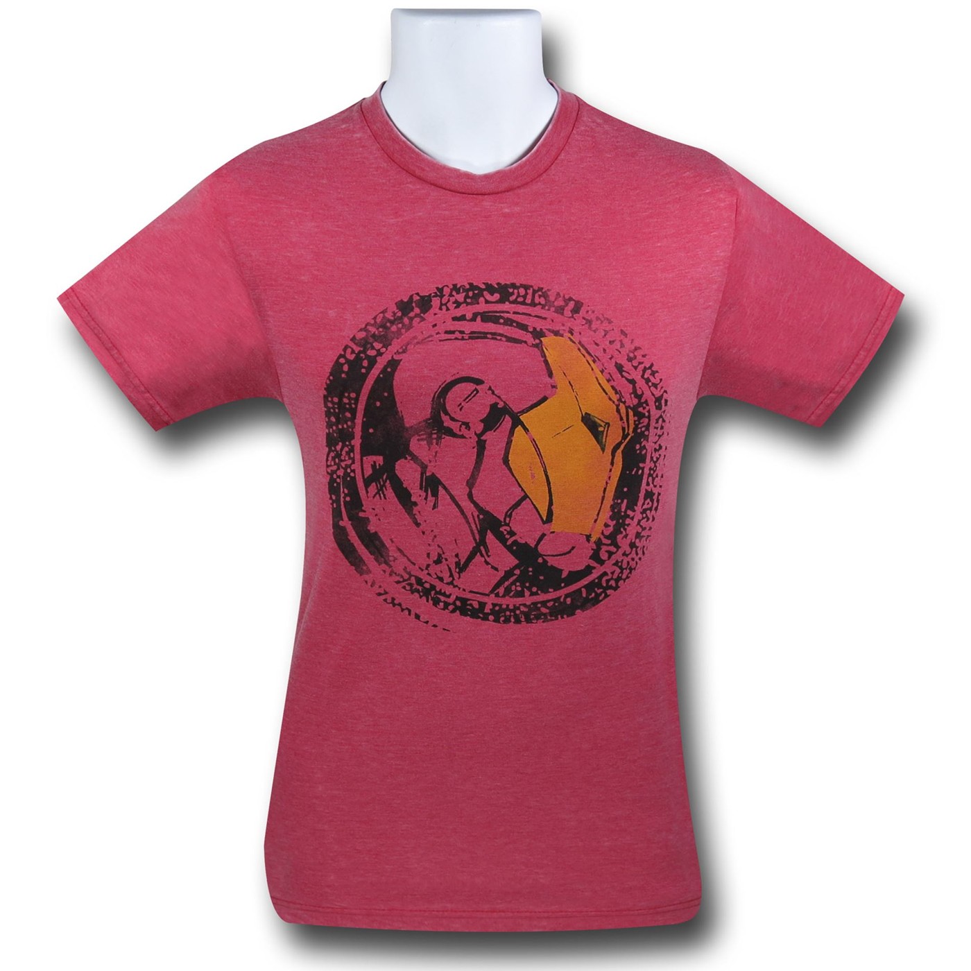 Iron Man Heather Red Burnout T-Shirt, Red