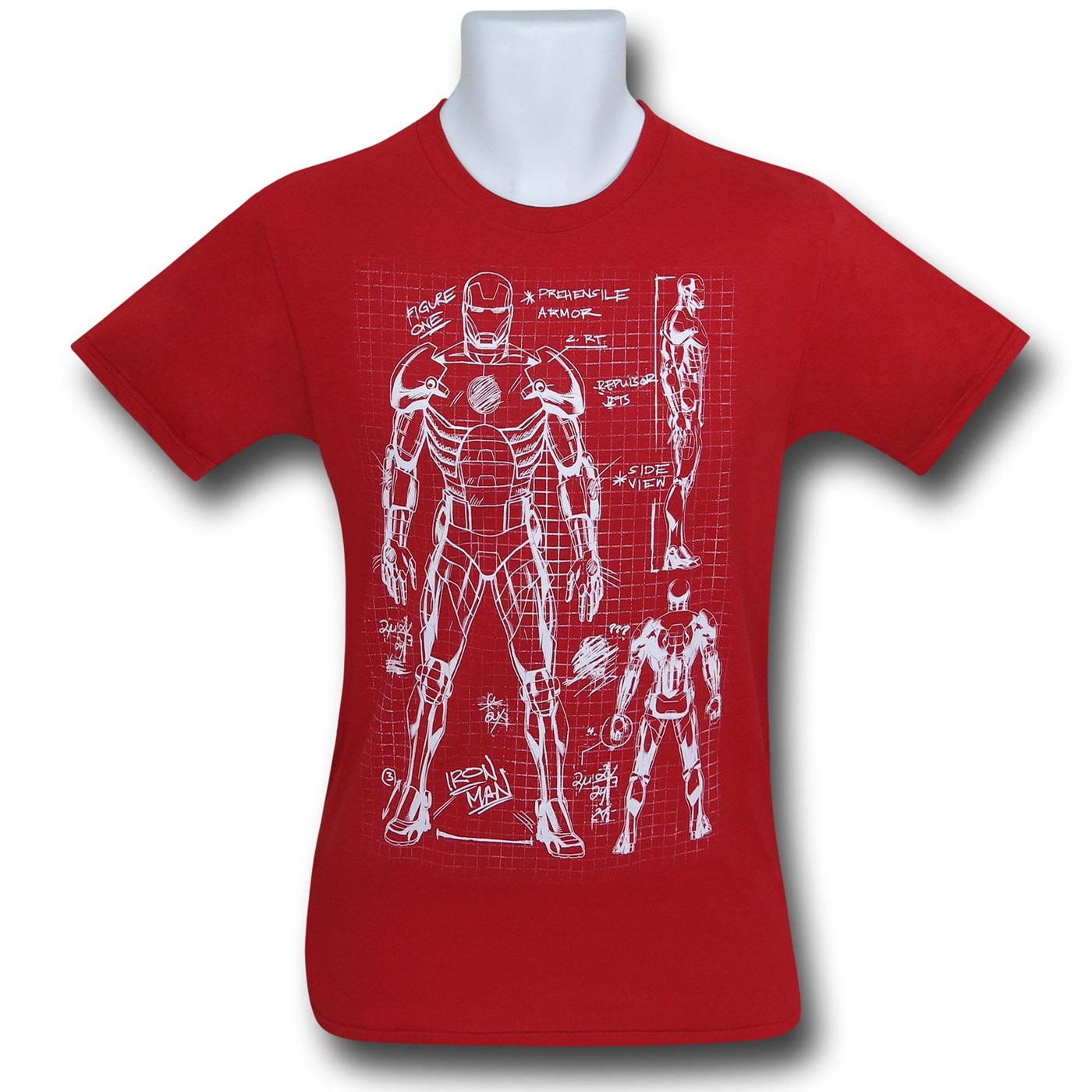 Iron Man Schematic Youth T-Shirt, Red