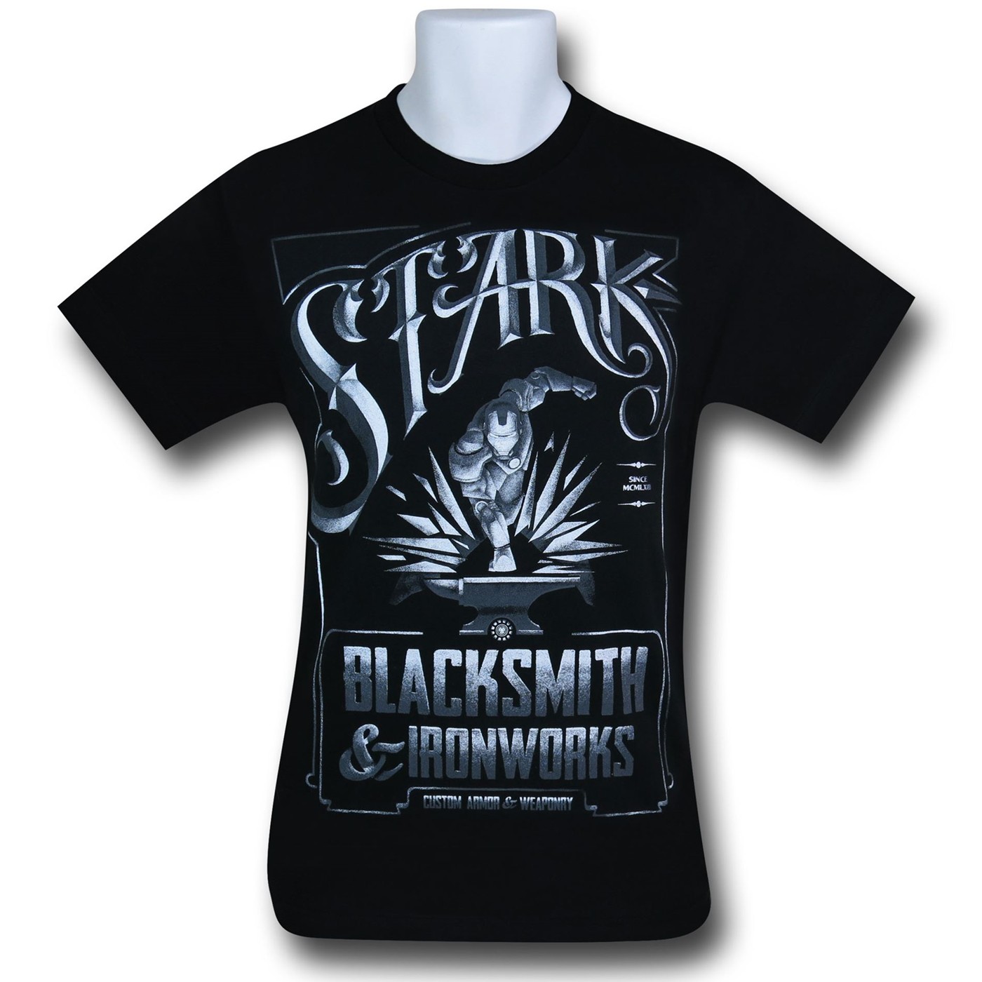 Iron Man Stark Iron Works T-Shirt, Black