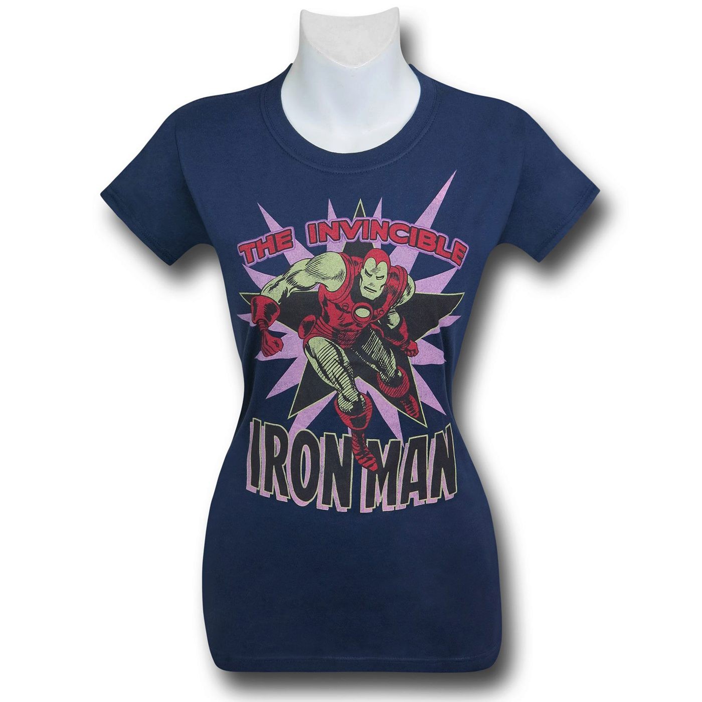 Iron Man Super Star Retro Women's T-Shirt, Blue