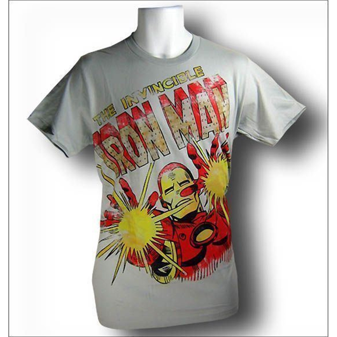 Iron Man Distressed Repulsors In Your Face T-Shirt, White