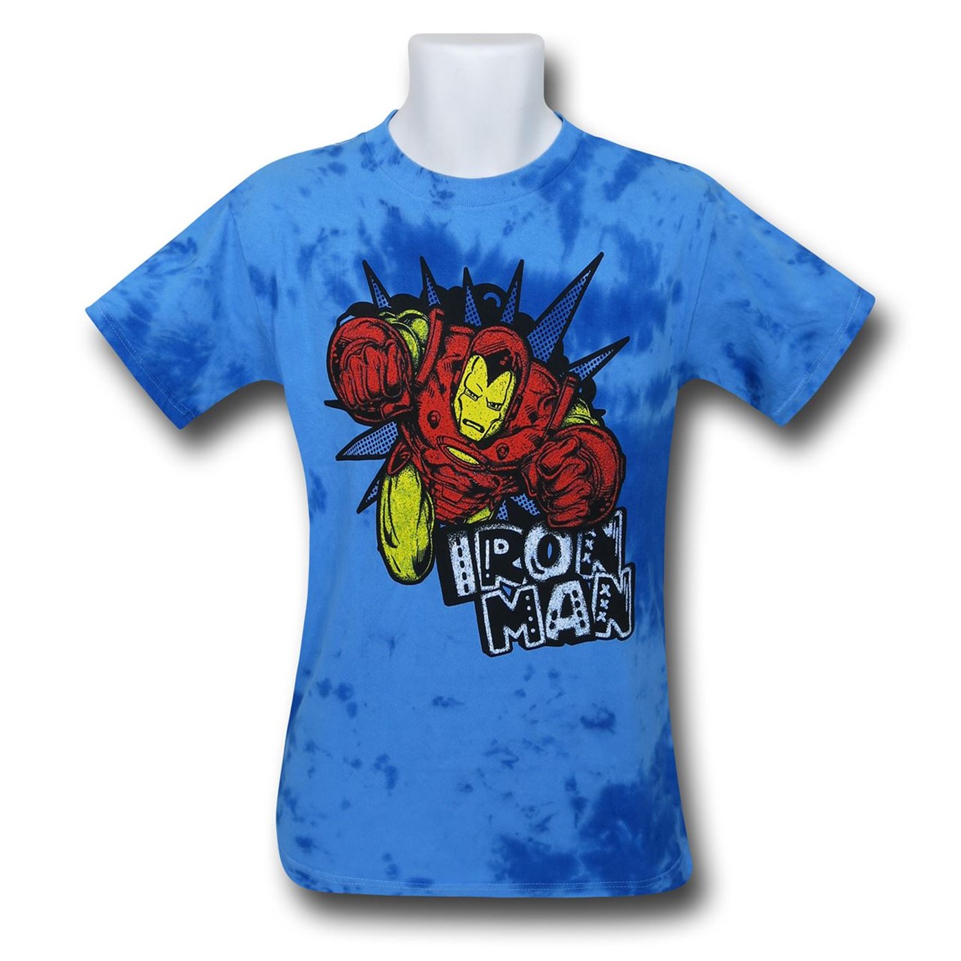 Iron Man Pointed Tie-Dye Kids T-Shirt, Blue