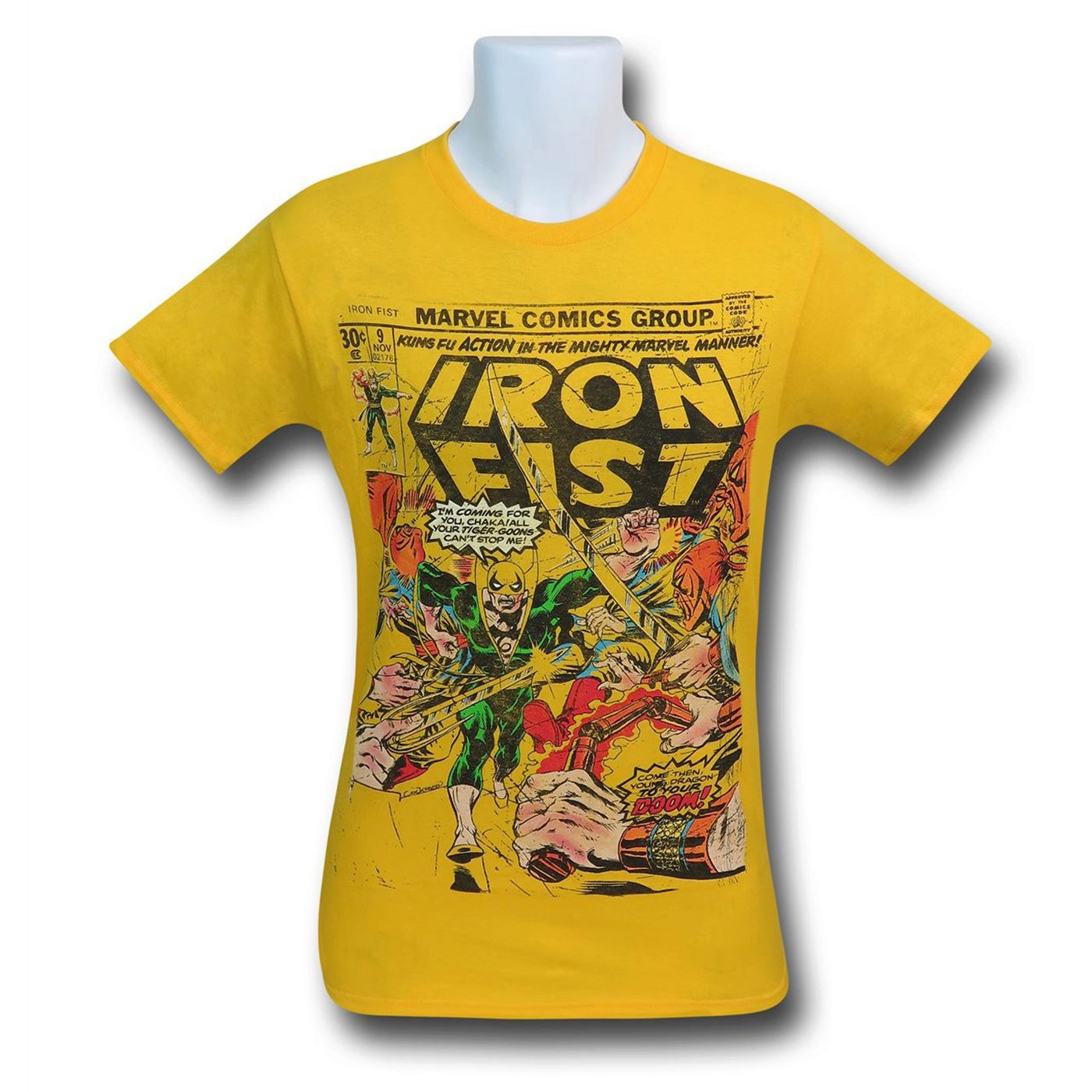 Iron Fist Comic Cover Men's T-Shirt, Yellow