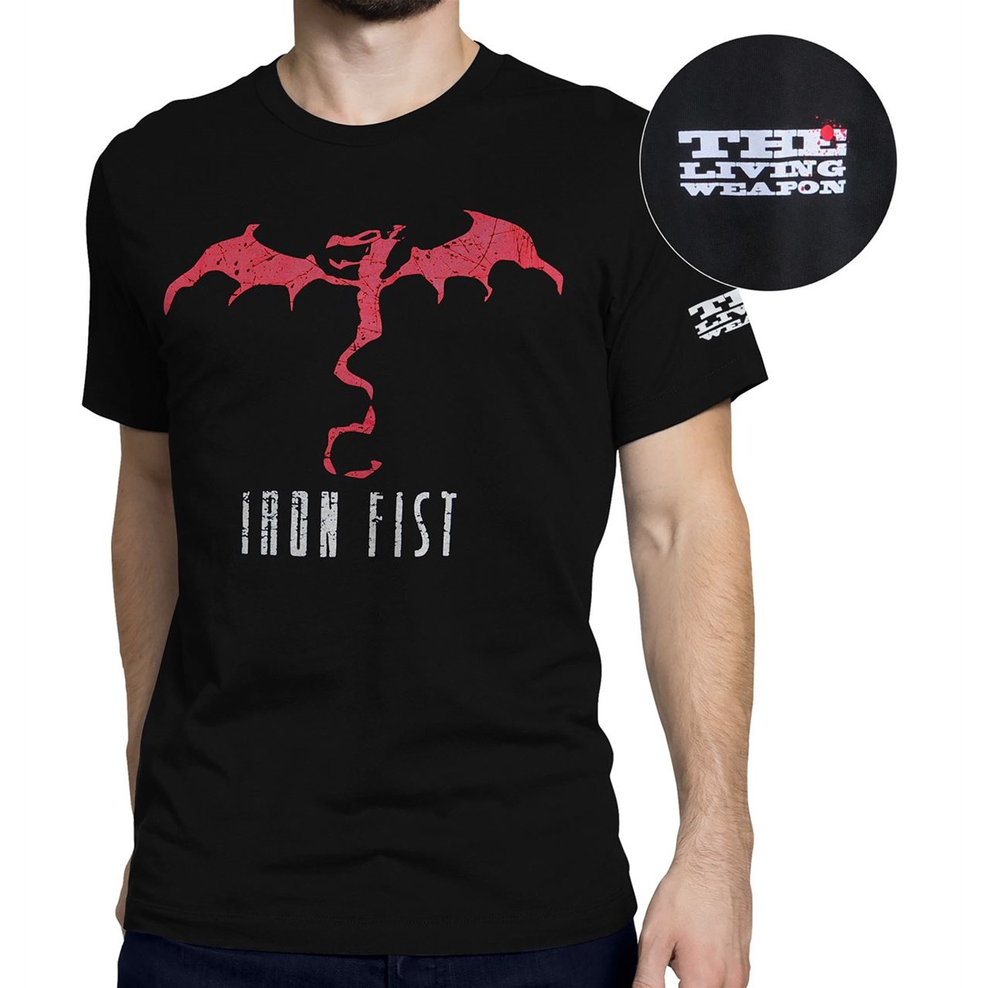 Iron Fist Living Weapon Dragon Men's T-Shirt, Black