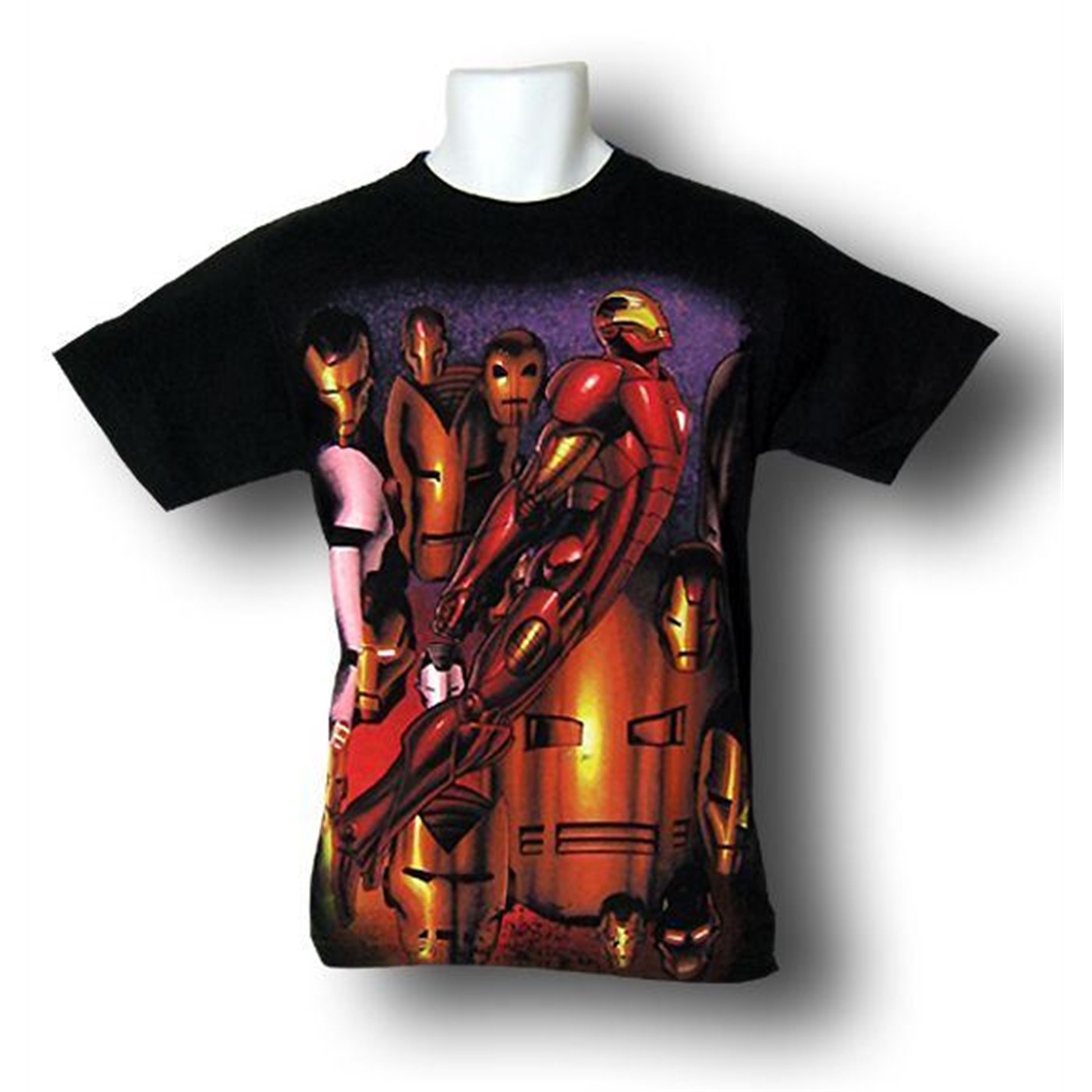 Iron Man Multi Armors T-Shirt, Black