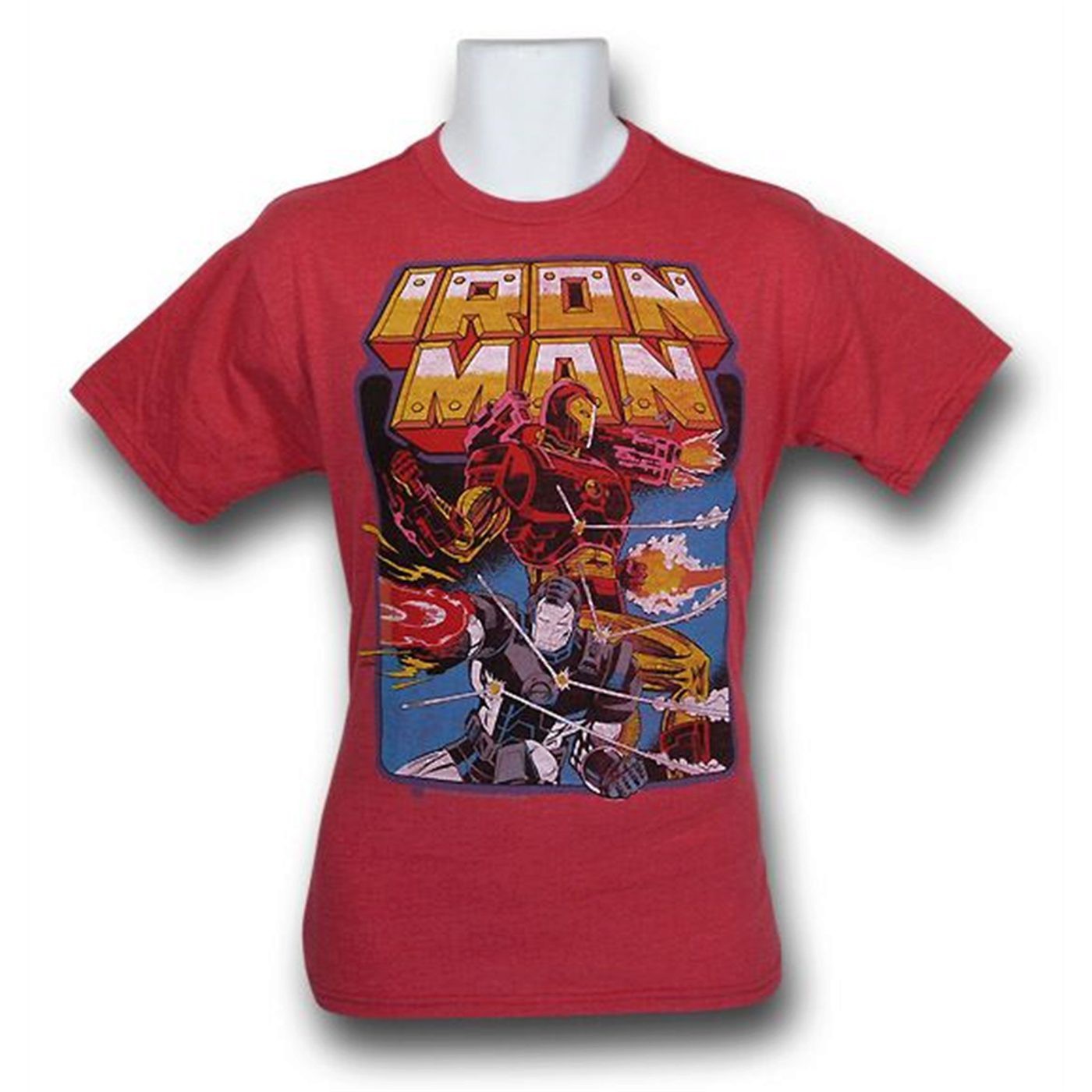 Iron Man Assault Junk Food Heather Red T-Shirt, Red