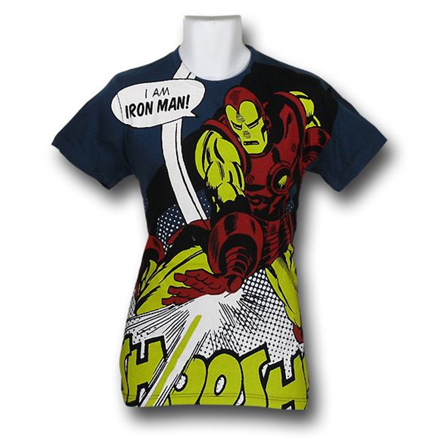Iron Man Big Print (30 Single) T-Shirt, Blue