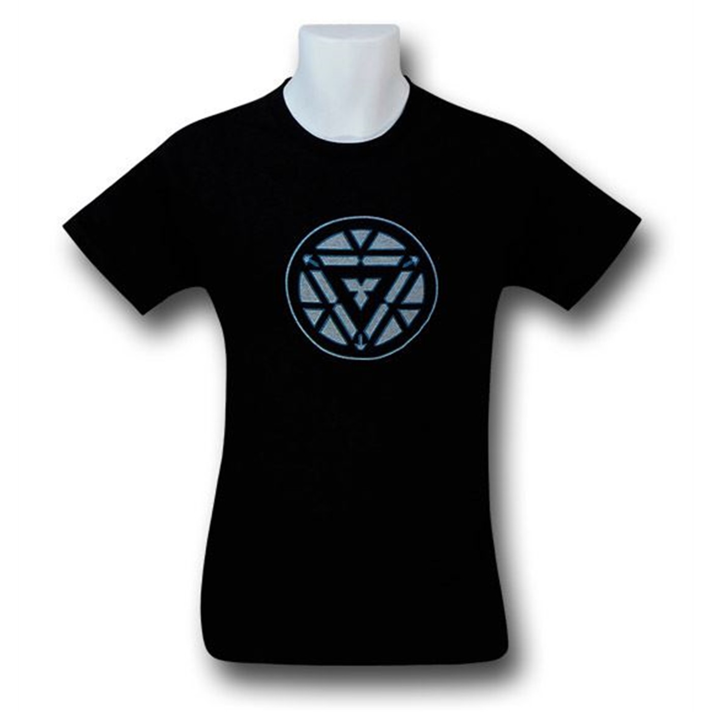 Iron Man Angled Arc Black T-Shirt, Black