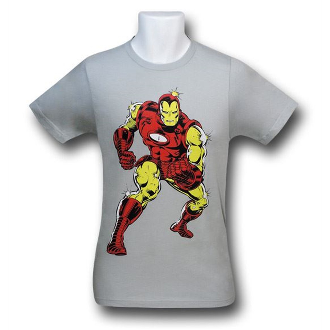 Iron Man Big Print 30 Single T-Shirt, Grey