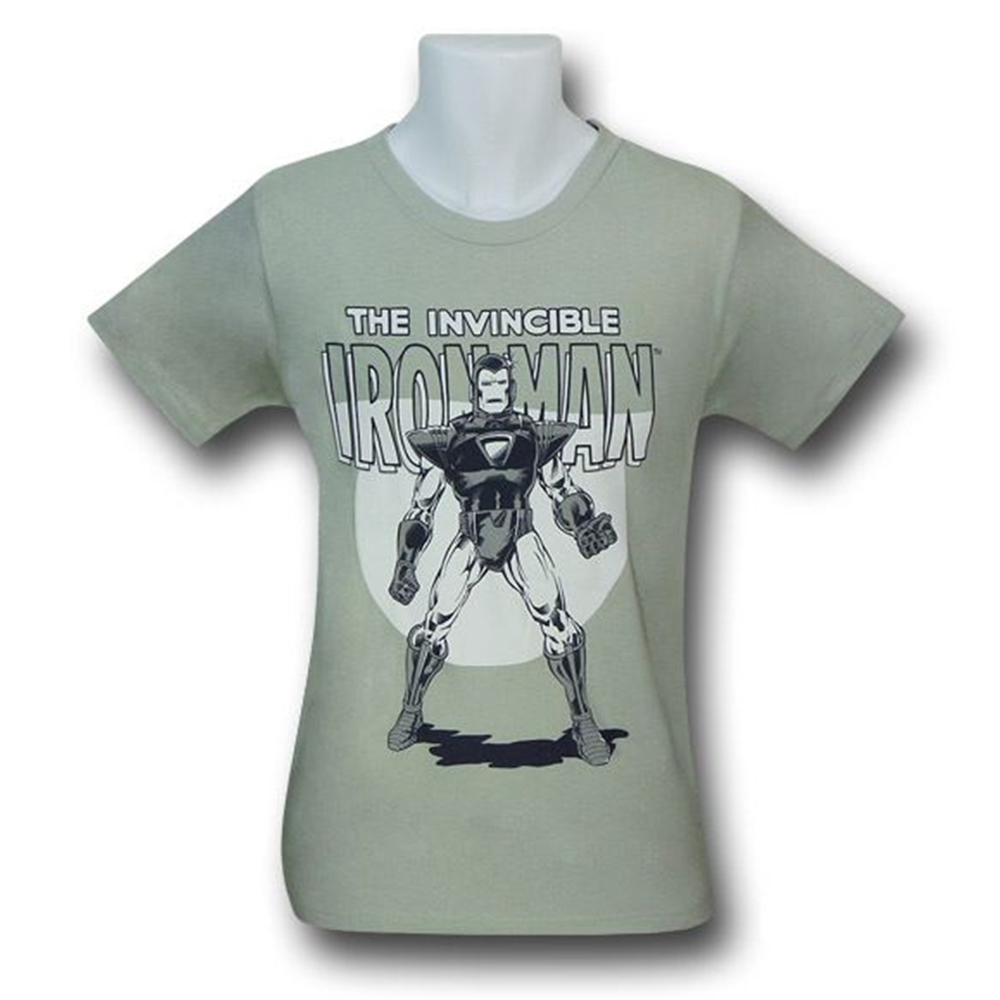 Iron Man Defender on Silver 30 Single T-Shirt, Grey