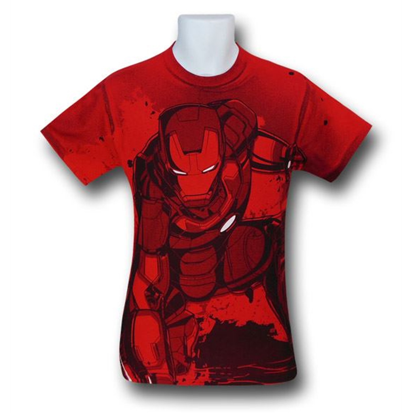 Iron Man Fist Down Red All-Over Print T-Shirt, Red