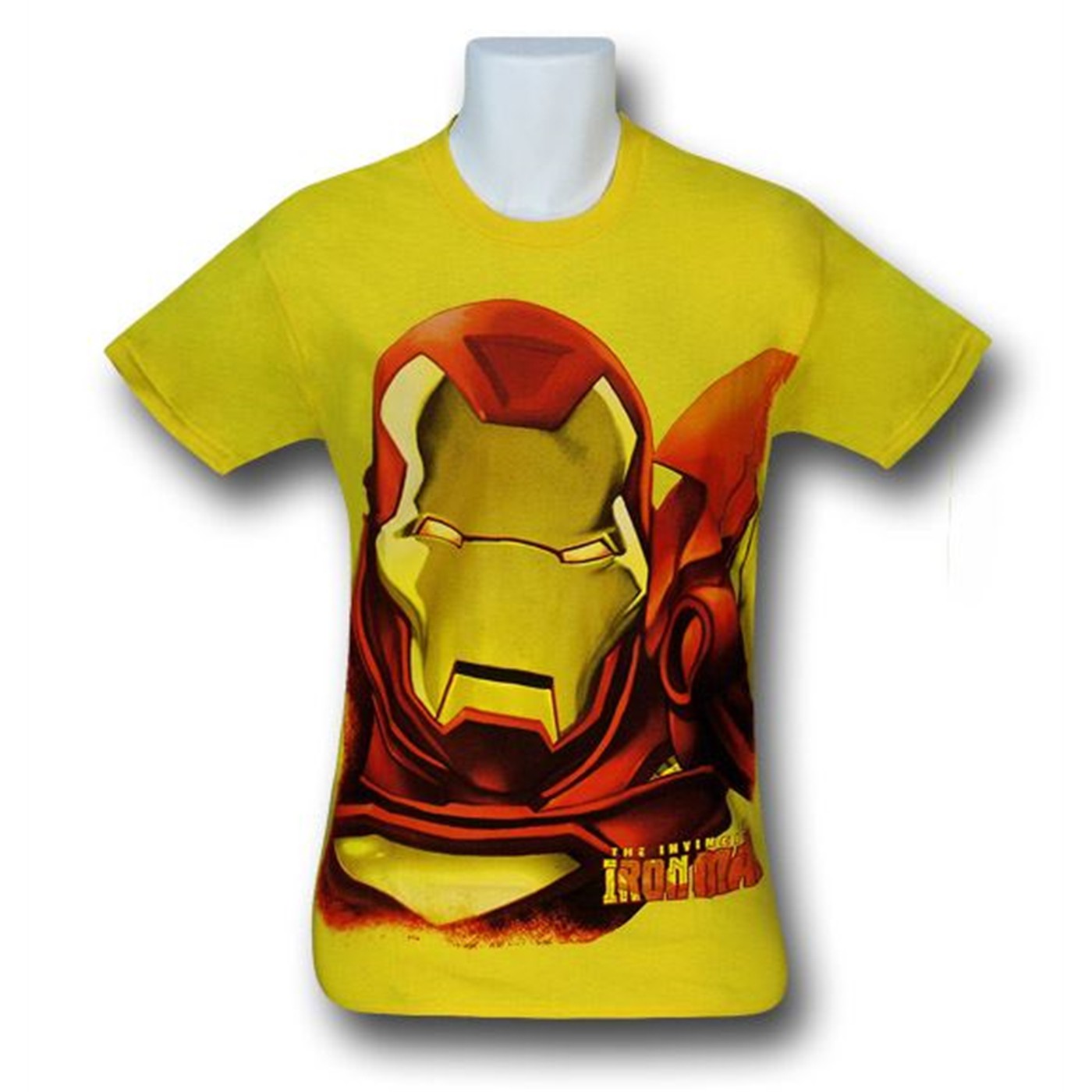 Iron Man Huge Face Yellow T-Shirt, Yellow