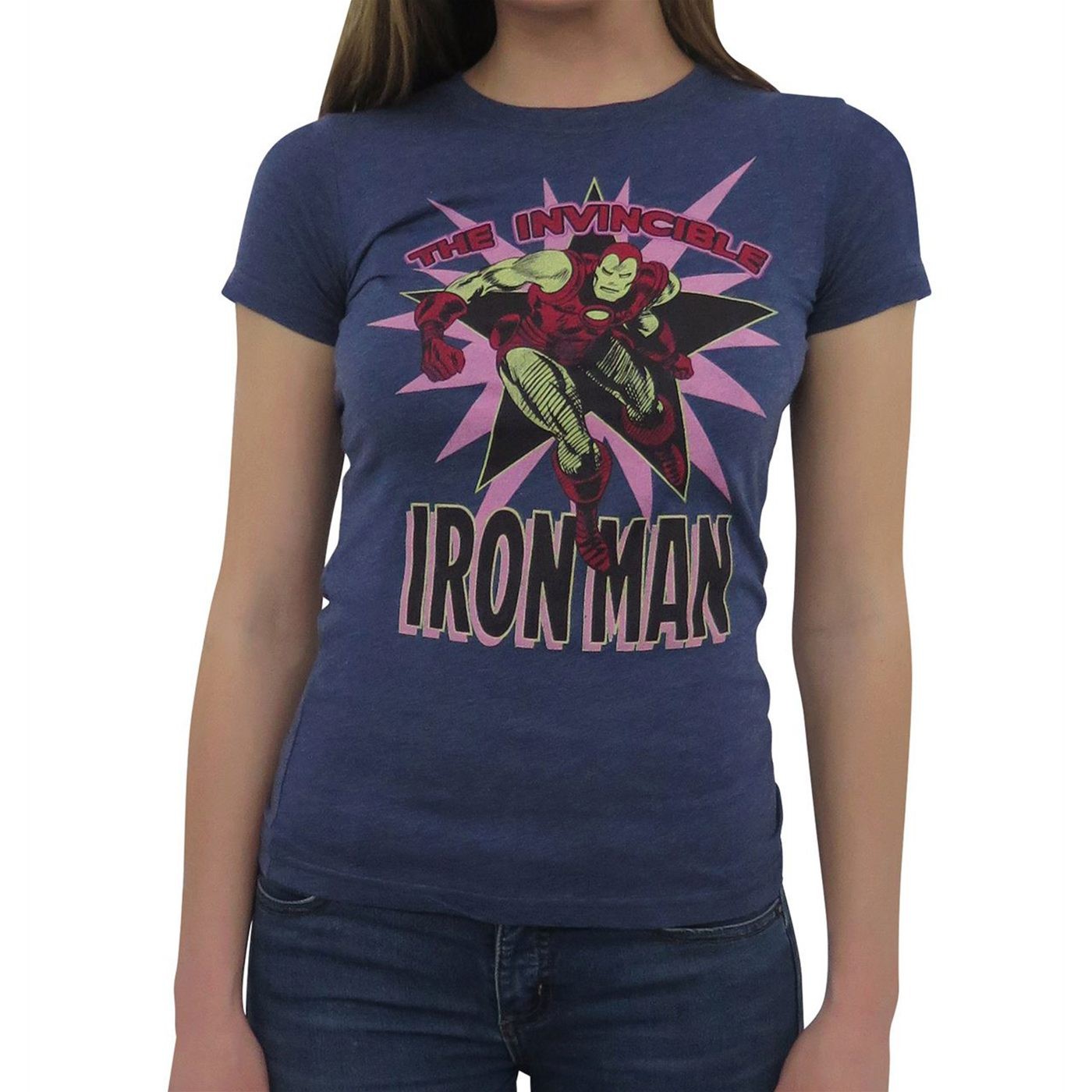 Iron Man Invincible Burst Women's T-Shirt, Blue