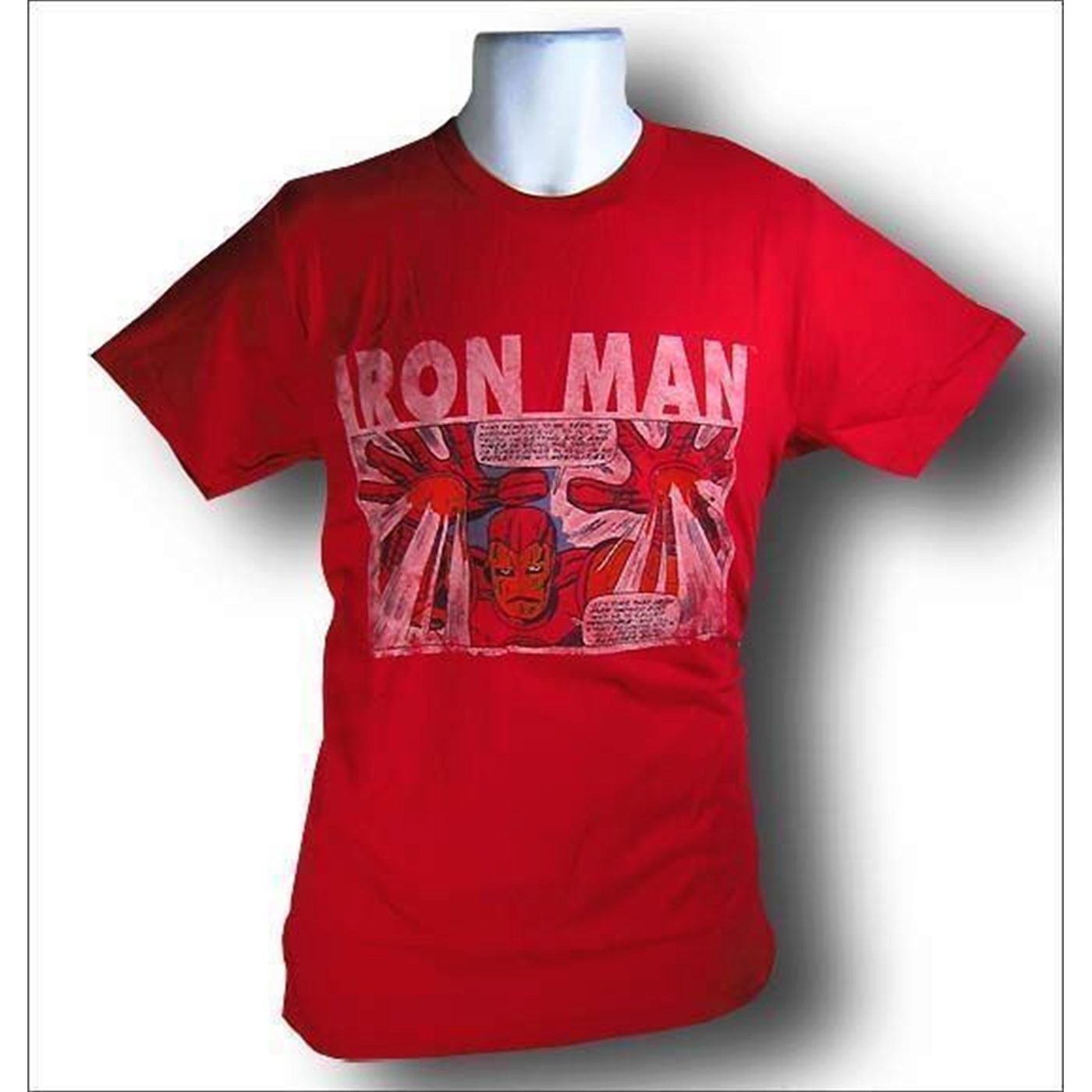 Iron Man Repulsor Filled Comic Panel T-Shirt, Red