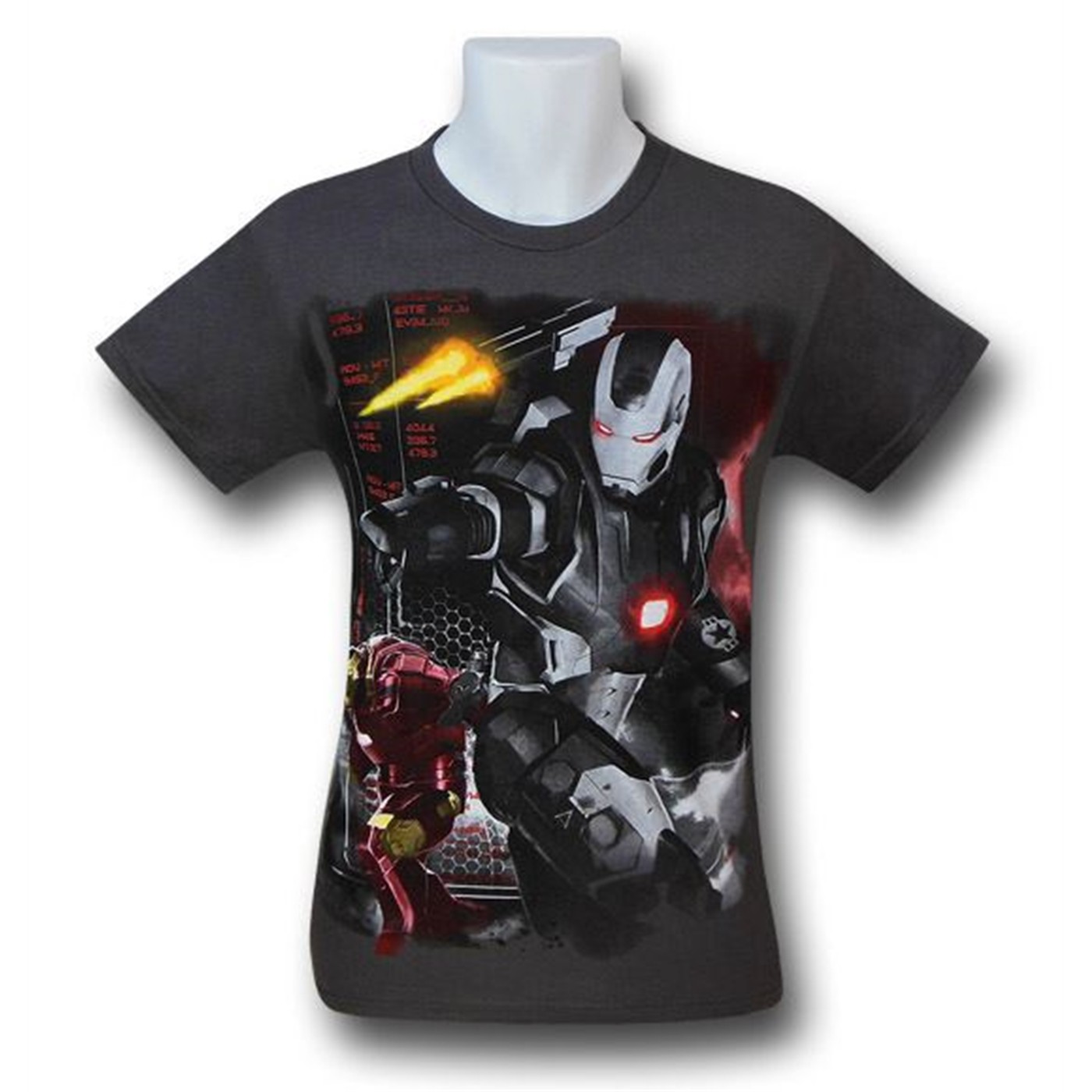 Iron Man Machine Wars Charcoal T-Shirt, Grey