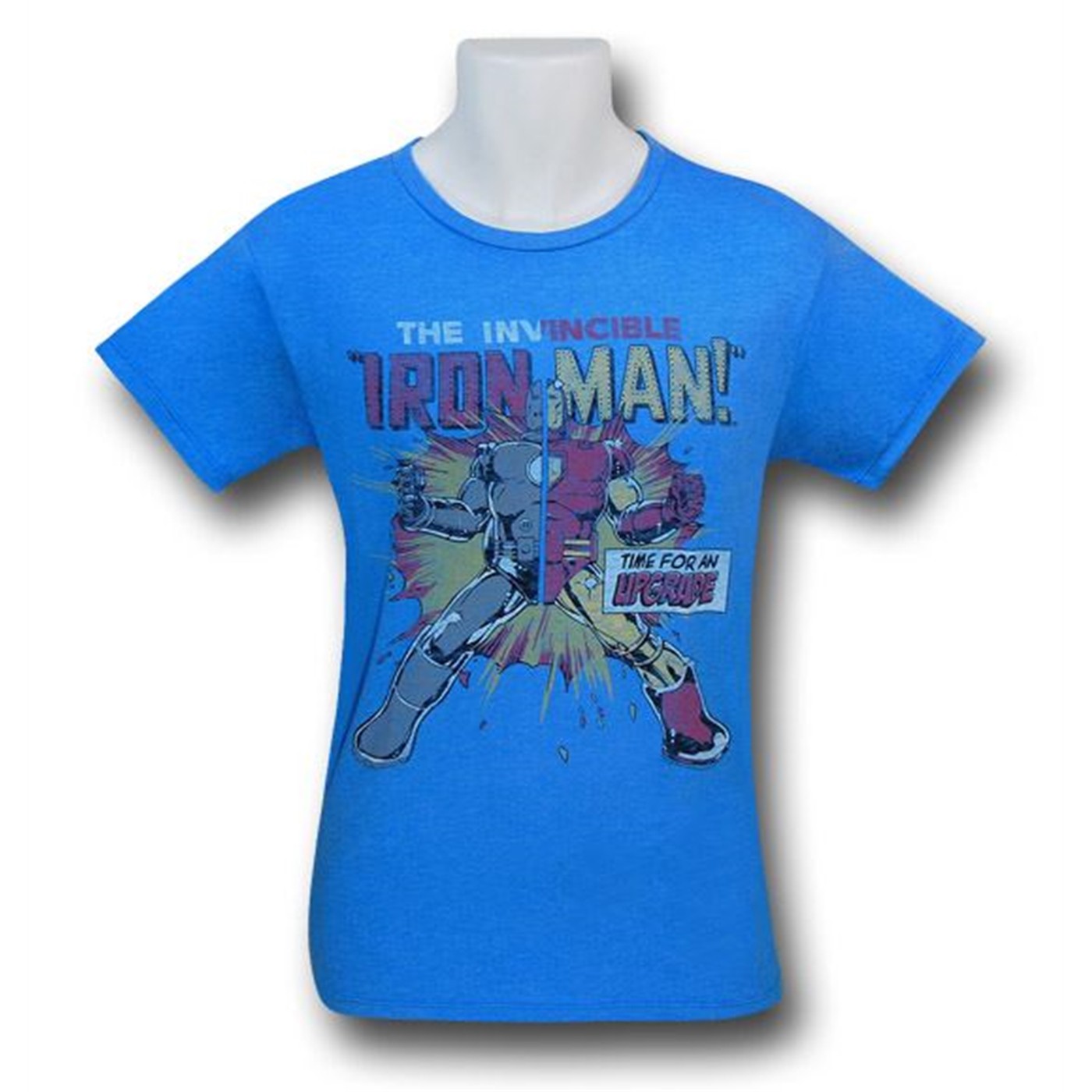 Iron Man Upgrade Time Junk Food T-Shirt, Blue