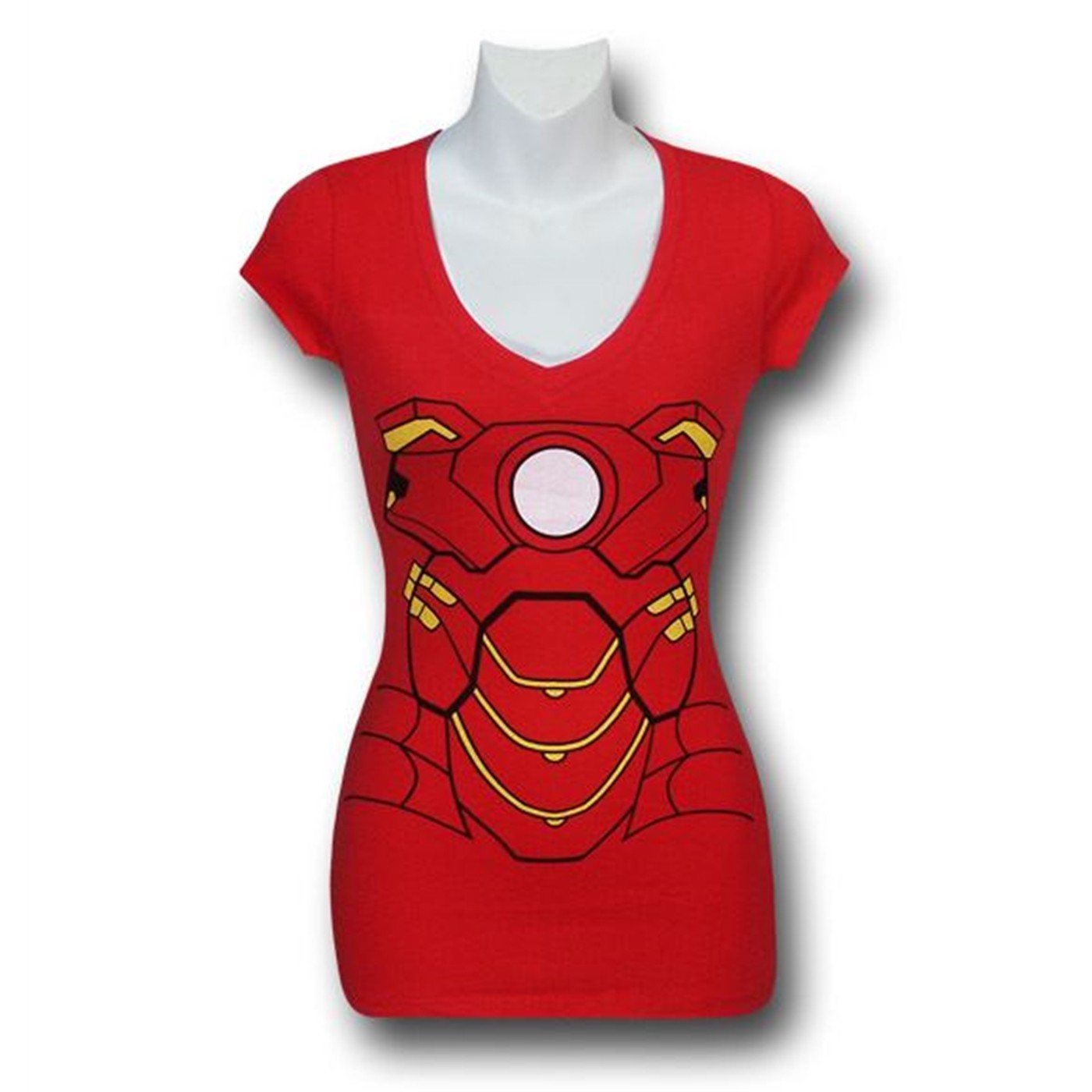 Iron Man Juniors V-Neck Costume Shirt, Red